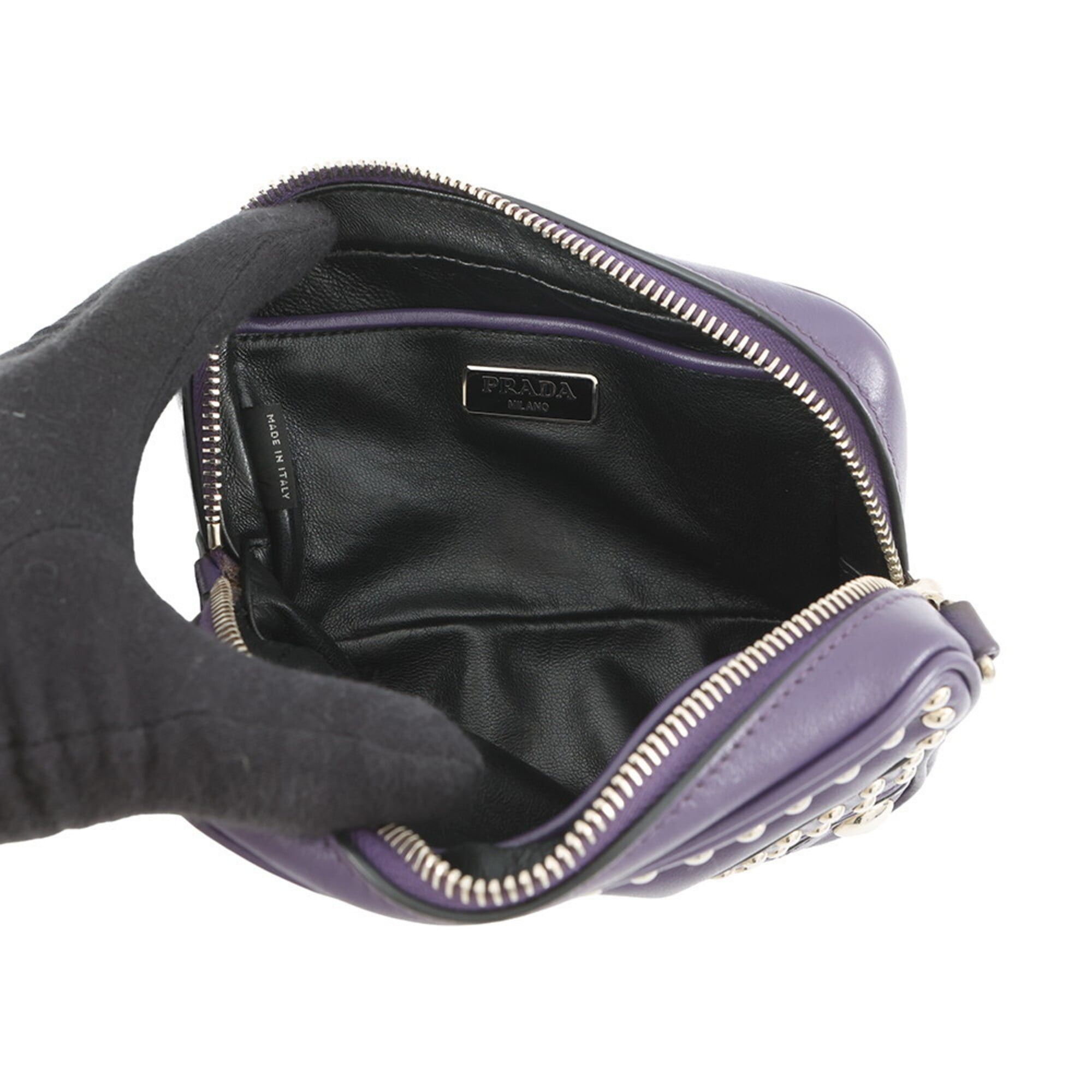 Prada Prada Shoulder Bag Camera Studded Leather 1N1674 PRADA Handbag Size ONE SIZE - 5 Thumbnail