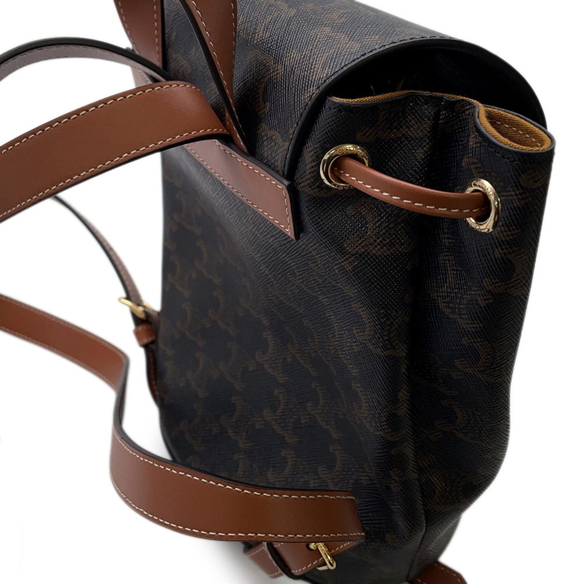 Celine Celine Triomphe Bonnie Leather Backpack, Handbag, Rucksack Size ONE SIZE - 6 Thumbnail