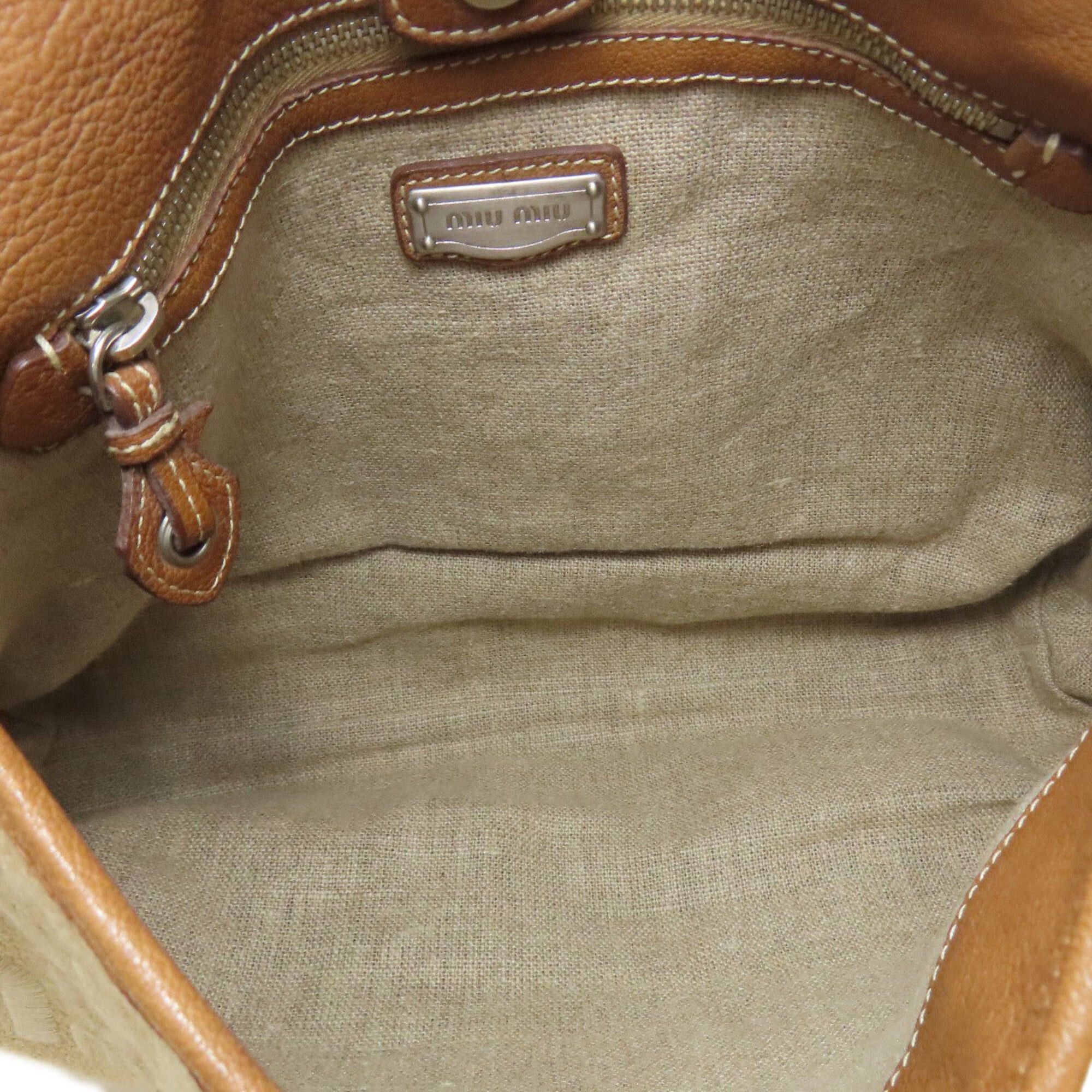 Miu Miu Miu Miu Miu One-Shoulder Canvas Shoulder Bag for Women Size ONE SIZE - 5 Thumbnail