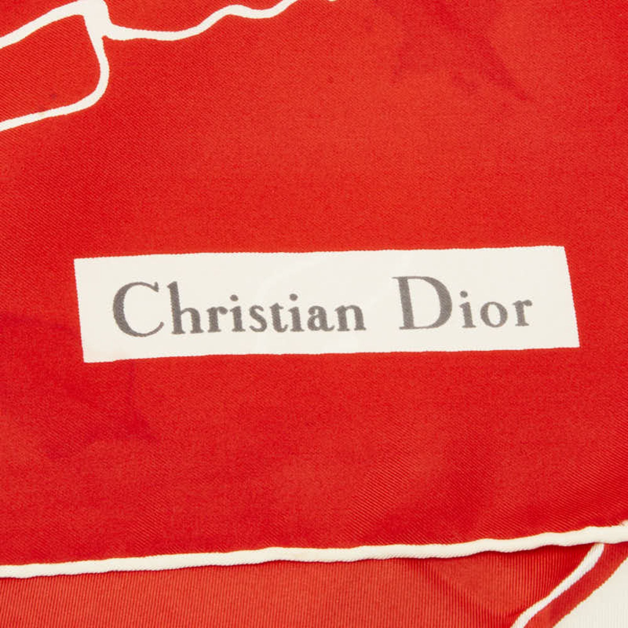 Dior Christian Dior Dior scarf muffler red silk women's Size ONE SIZE - 5 Thumbnail