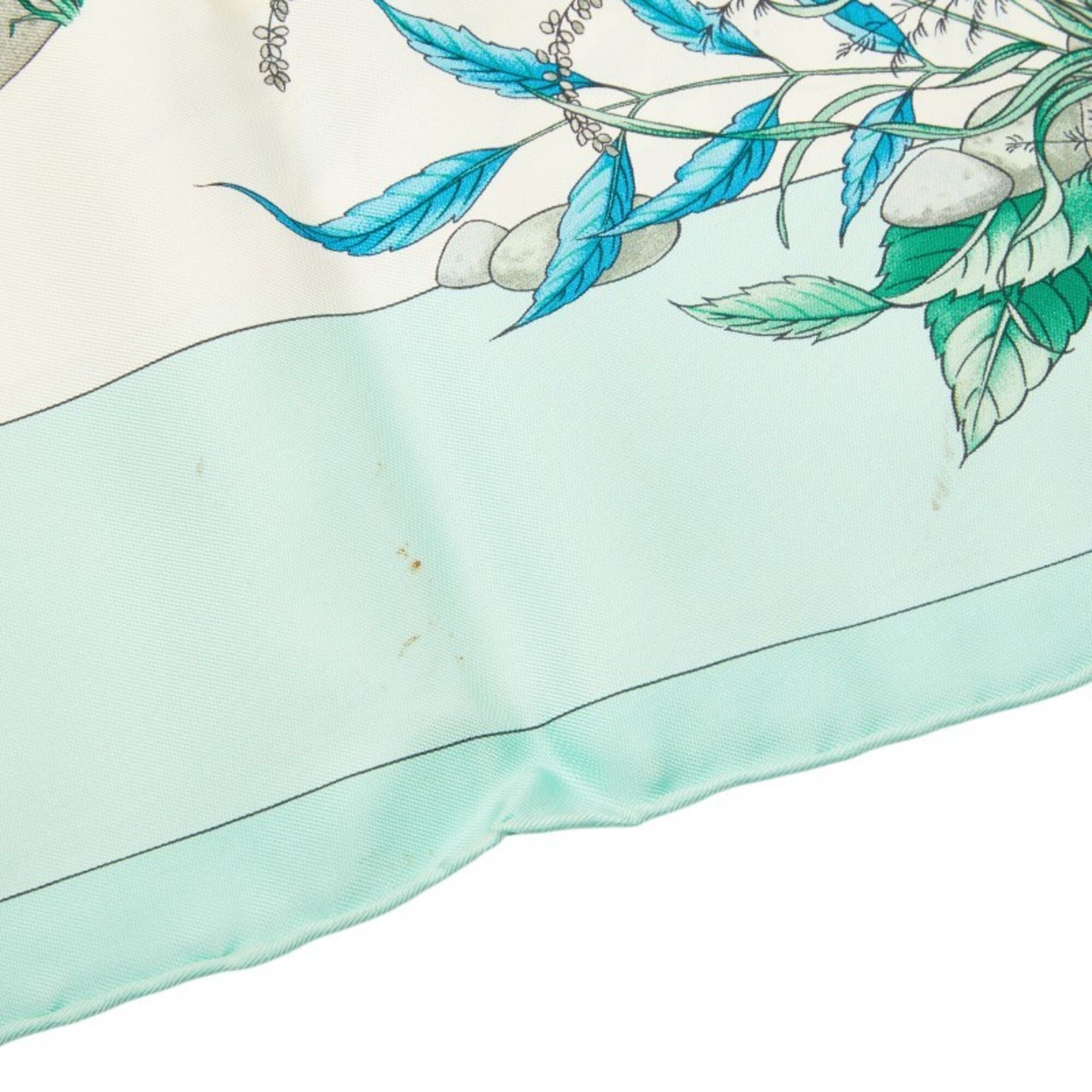Hermes Hermes Carre 90 Pythagore Scarf/Muffler, Green Silk, Women's Size ONE SIZE - 4 Thumbnail