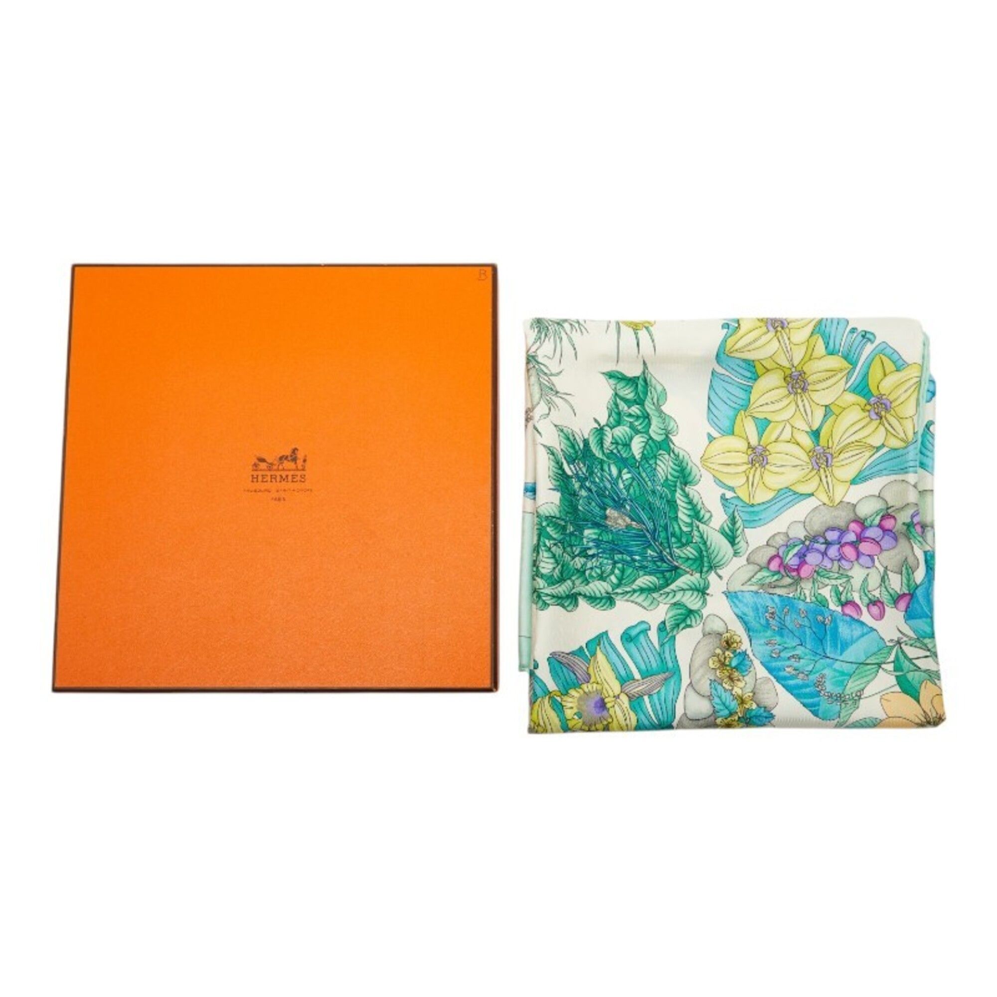 Hermes Hermes Carre 90 Pythagore Scarf/Muffler, Green Silk, Women's Size ONE SIZE - 9 Thumbnail