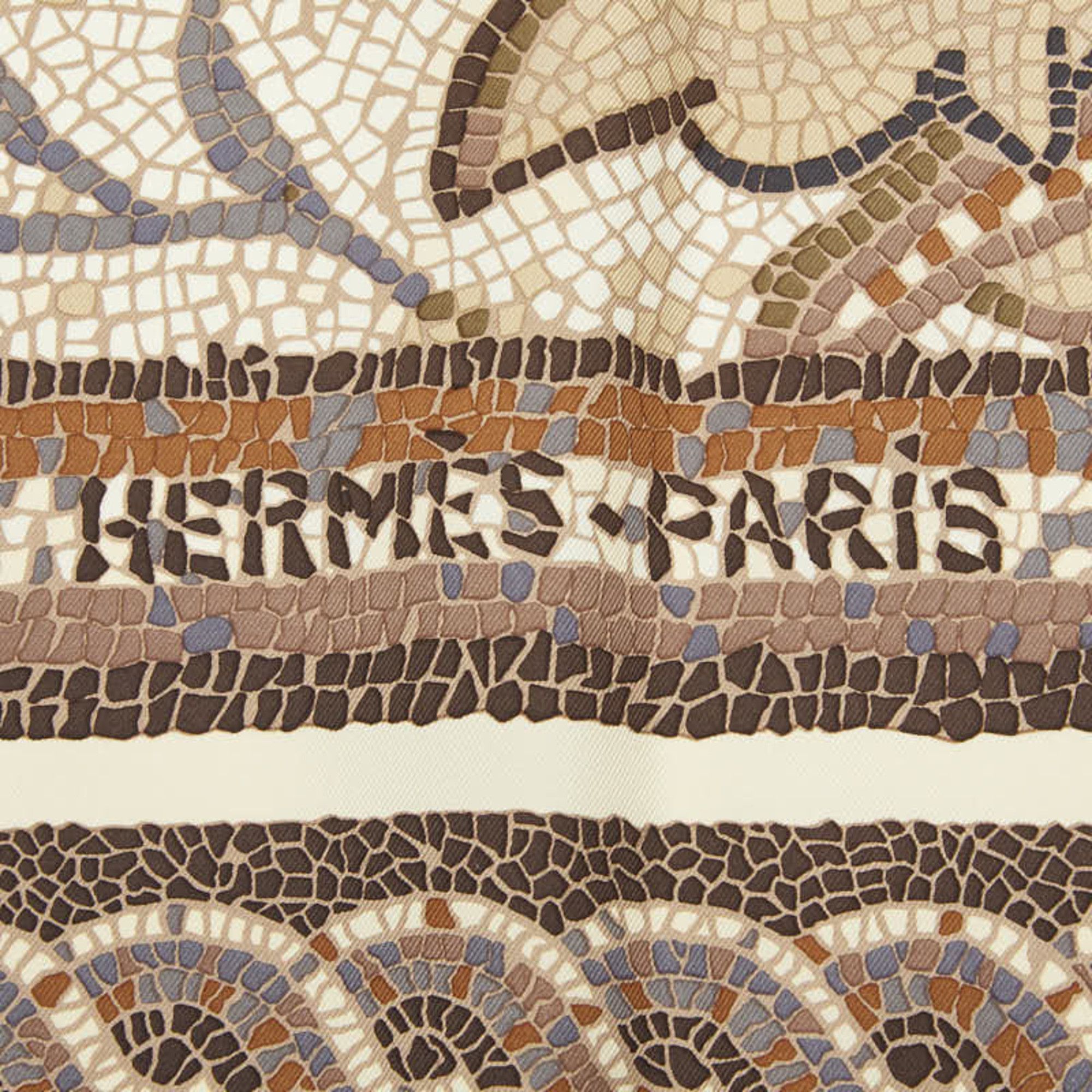 Hermes Hermes Carre 90 Sous le Gide de Mars (God of War Mars) Scarf/Muffler, Beige/Multicolor Silk, Women's. Size ONE SIZE - 5 Thumbnail