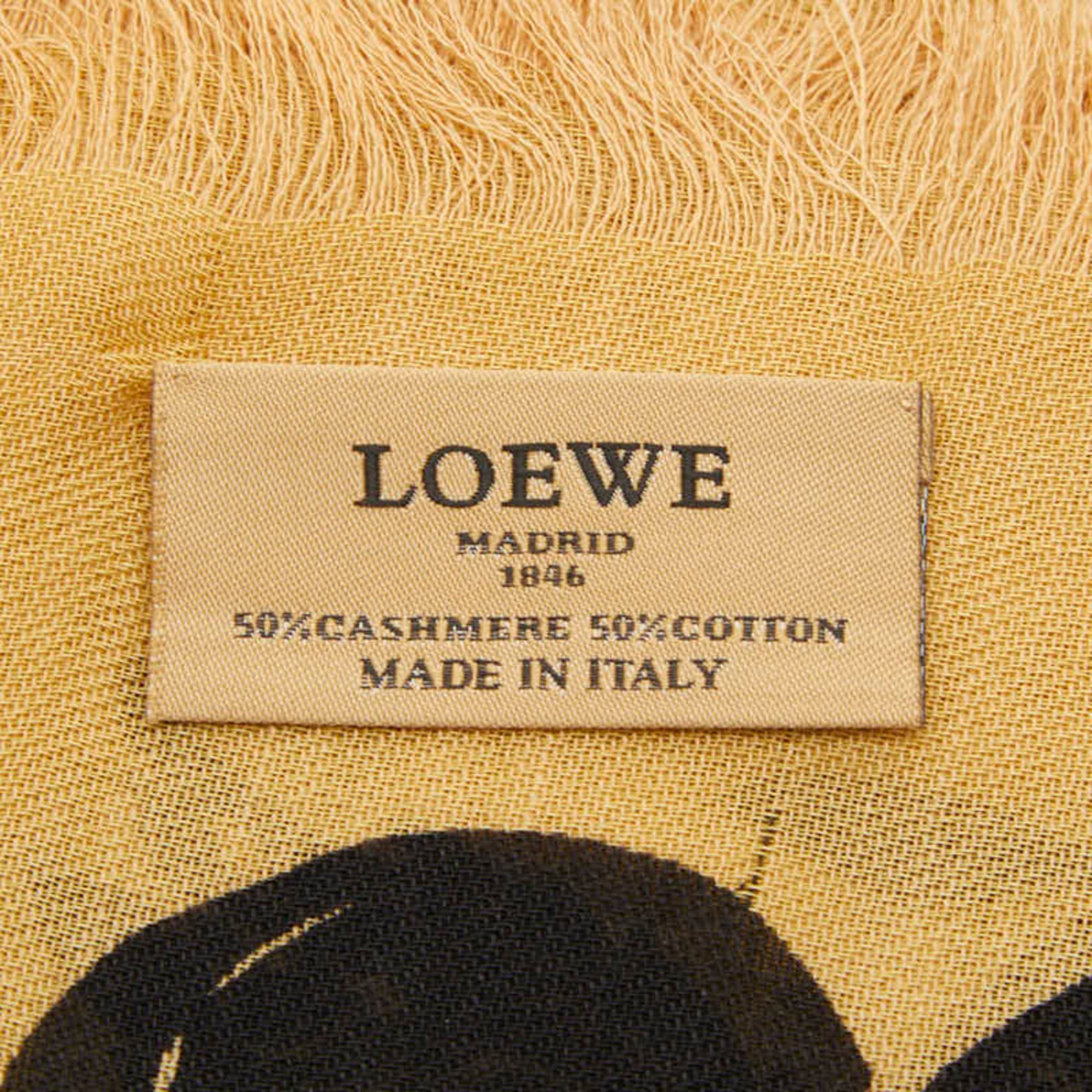 Loewe Loewe scarf, beige and black, cashmere cotton, for women. Size ONE SIZE - 8 Thumbnail