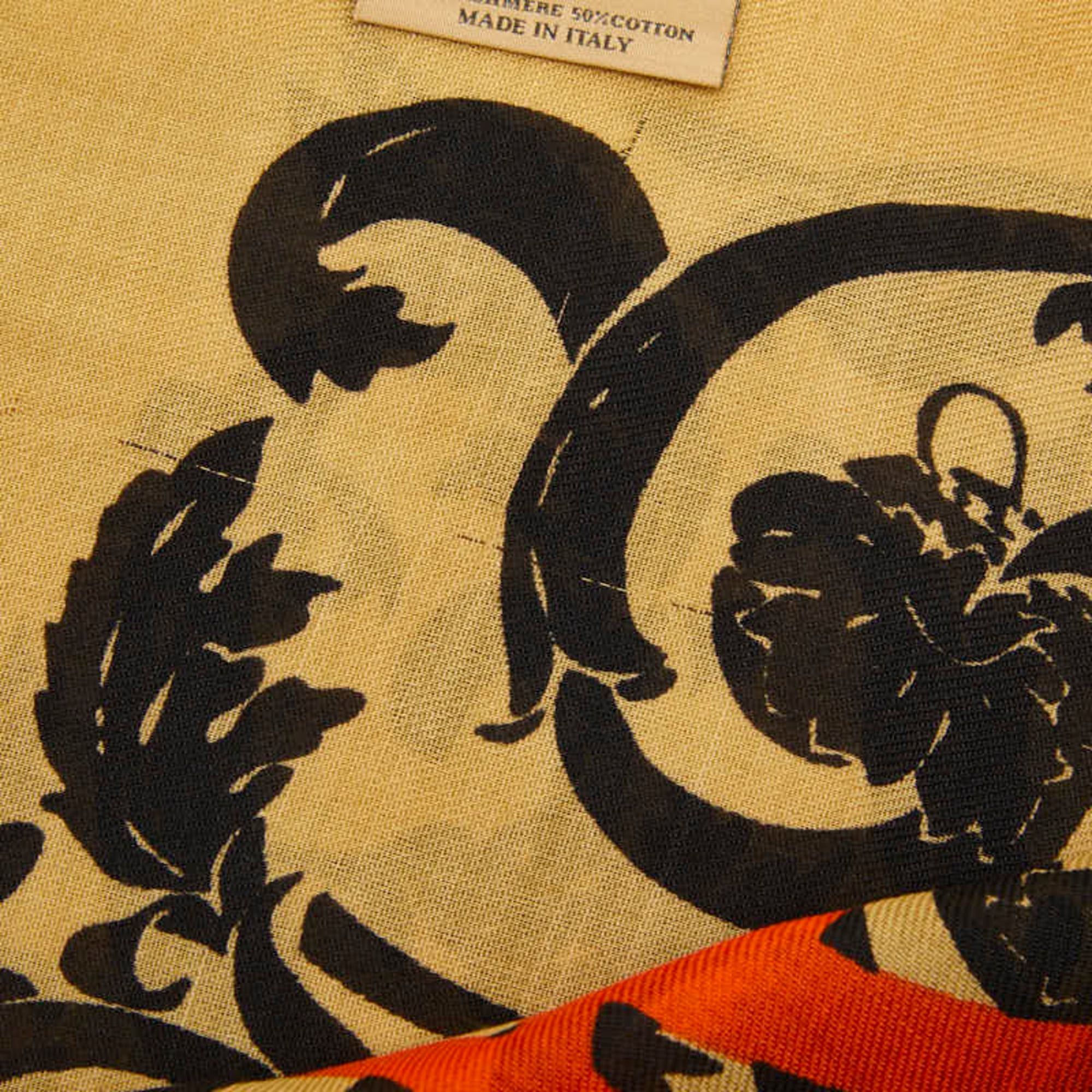 Loewe Loewe scarf, beige and black, cashmere cotton, for women. Size ONE SIZE - 4 Thumbnail