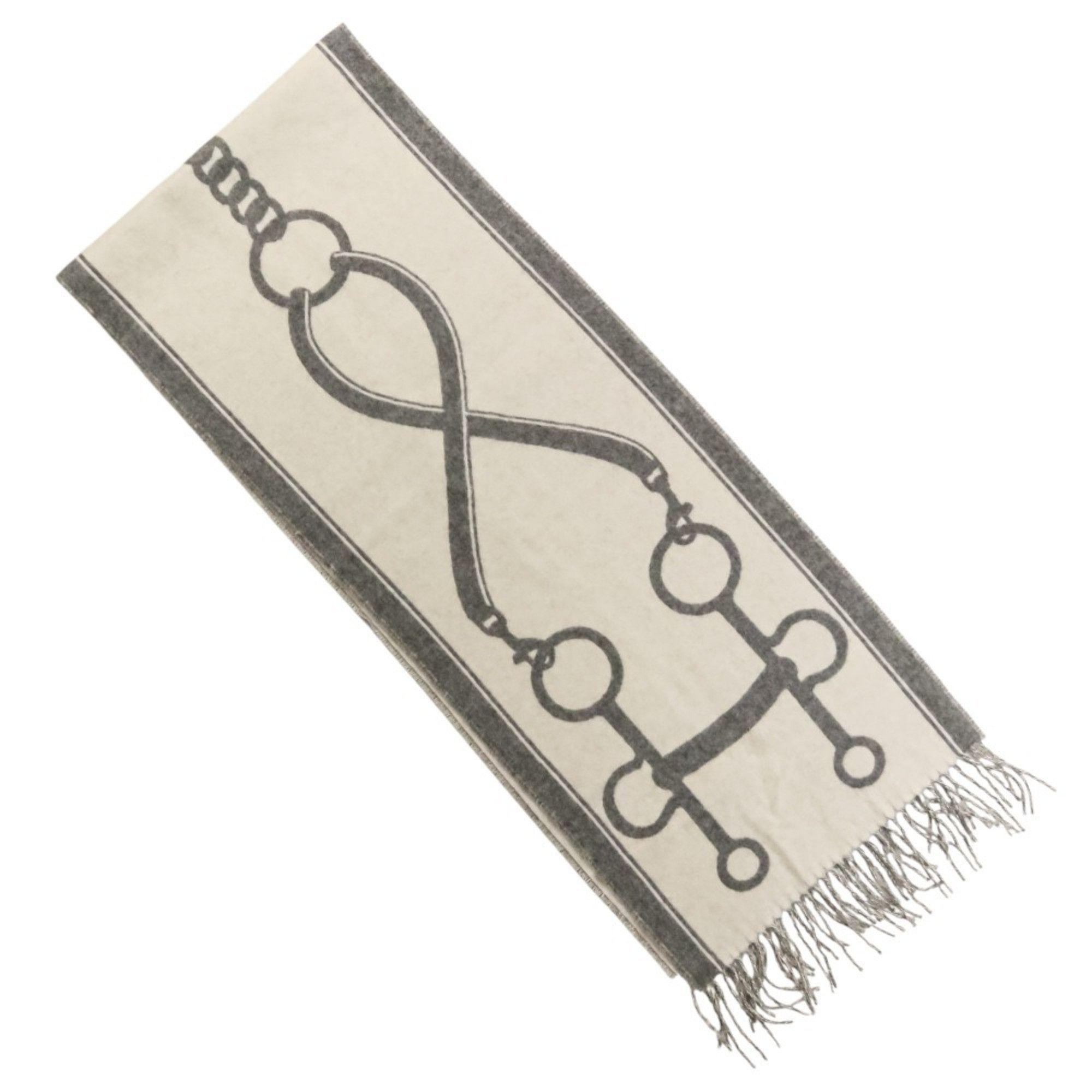 Hermes 25AW Hermes Cashmere Scarf/Stole, Grey Ivoire, for Men and Women Size ONE SIZE - 3 Thumbnail