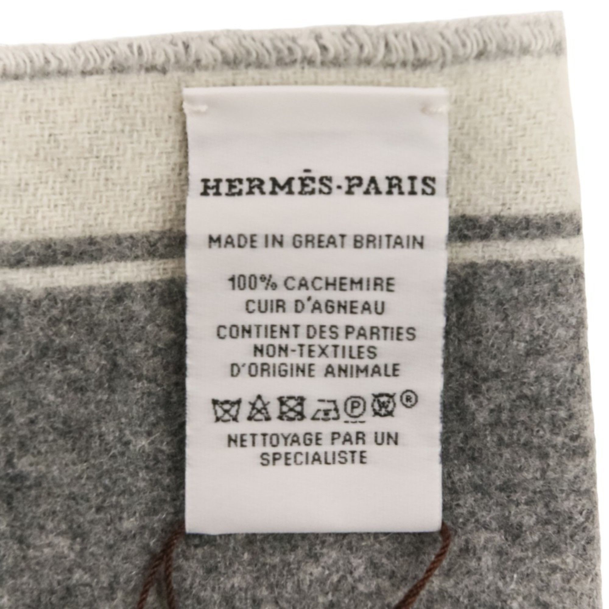 Hermes 25AW Hermes Cashmere Scarf/Stole, Grey Ivoire, for Men and Women Size ONE SIZE - 8 Thumbnail