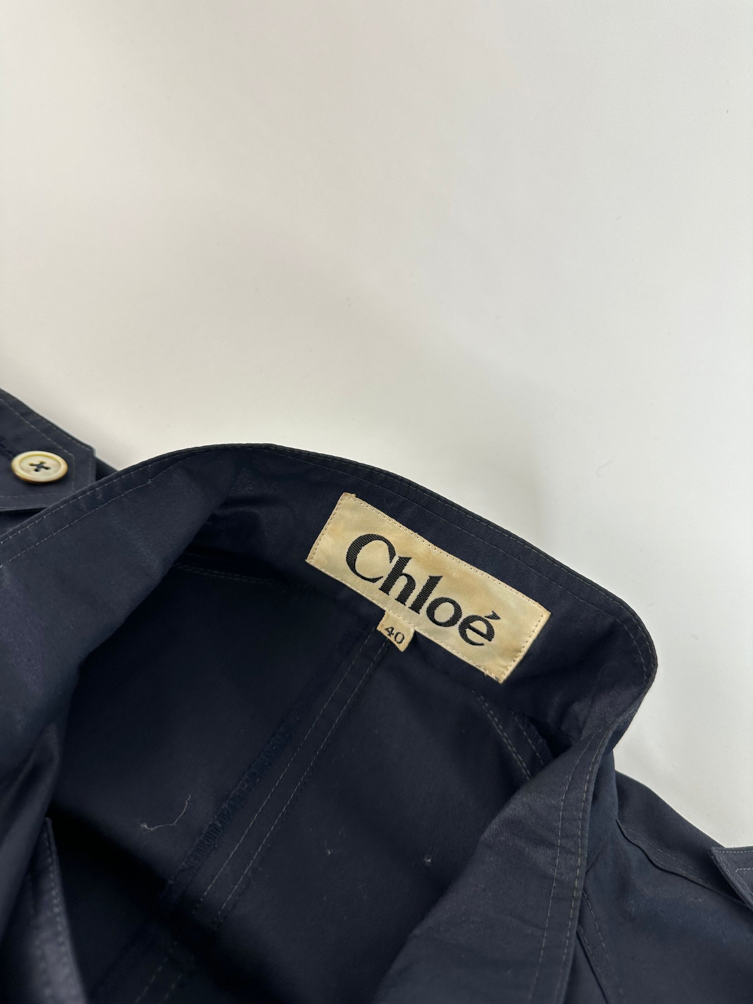 Chloe Vintage Chloé Single Breasted Trench Coat Navy L Size L / US 10 / IT 46 - 12 Thumbnail