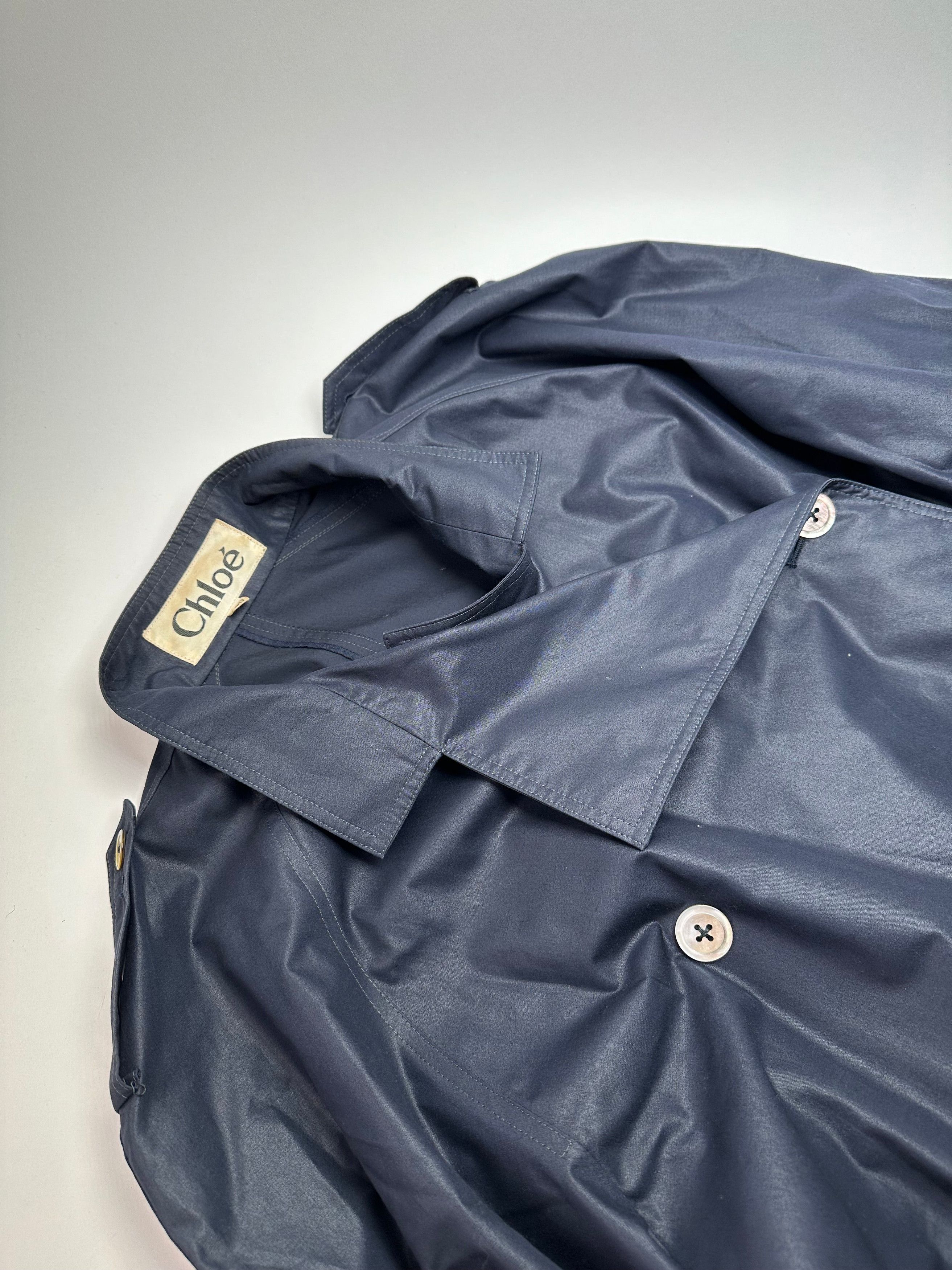Chloe Vintage Chloé Single Breasted Trench Coat Navy L Size L / US 10 / IT 46 - 6 Thumbnail