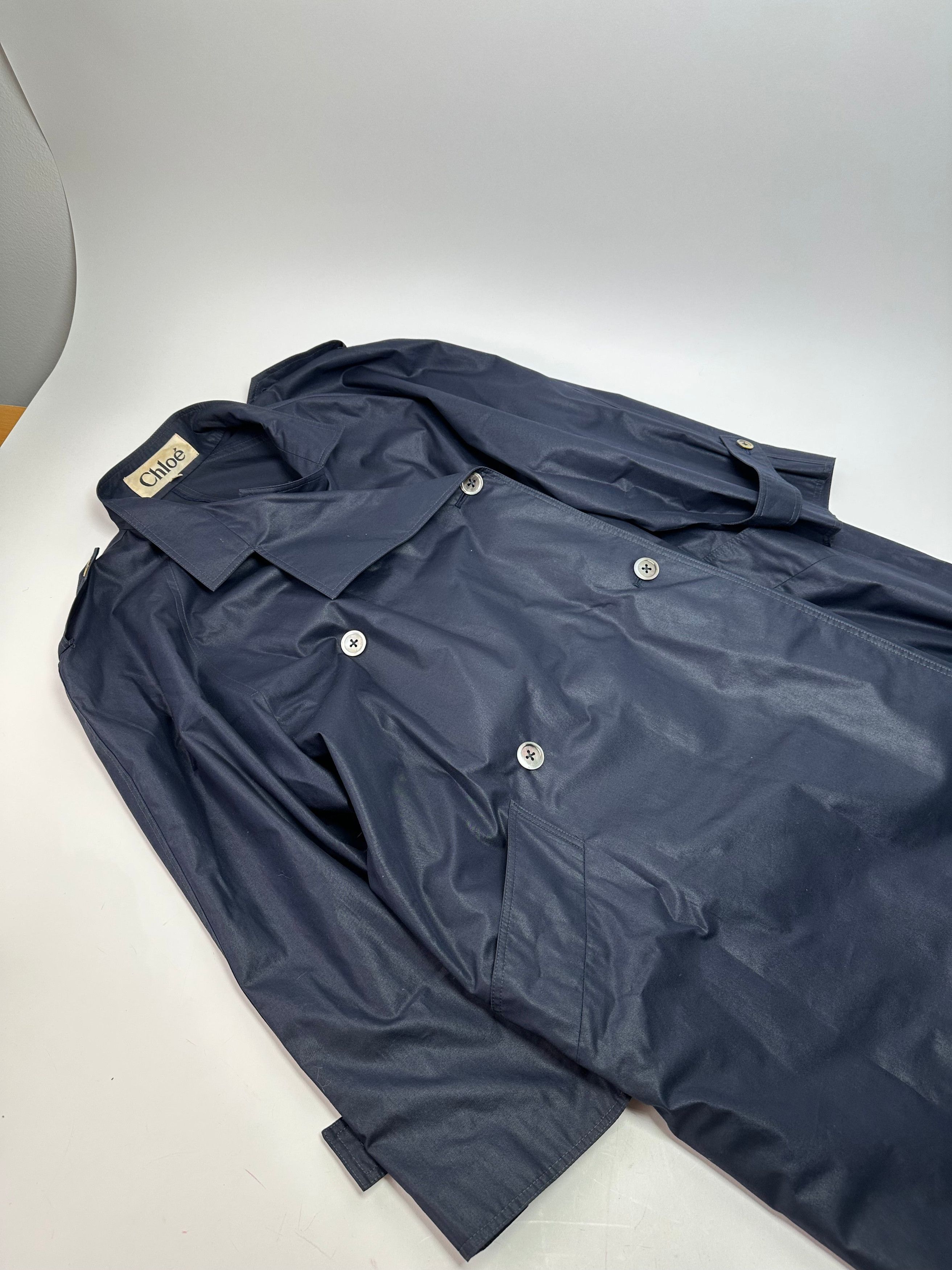 Chloe Vintage Chloé Single Breasted Trench Coat Navy L Size L / US 10 / IT 46 - 5 Thumbnail