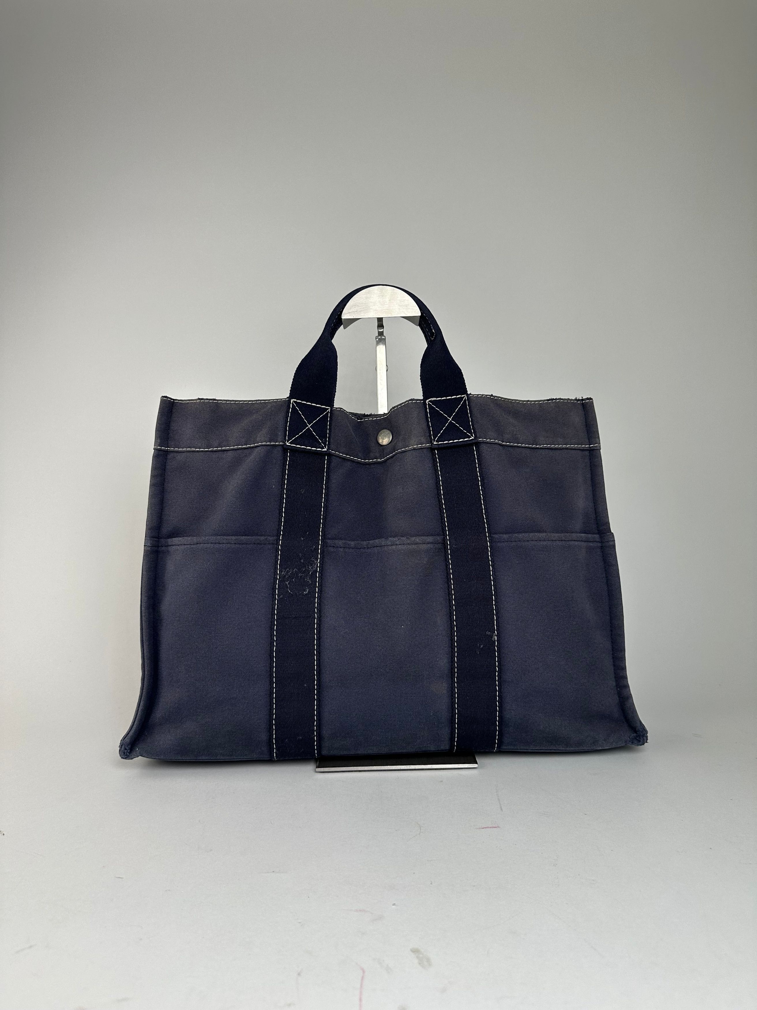 Other Vintage Hermès Fourre Tout MM Canvas Tote Bag Navy Size ONE SIZE - 2 Thumbnail
