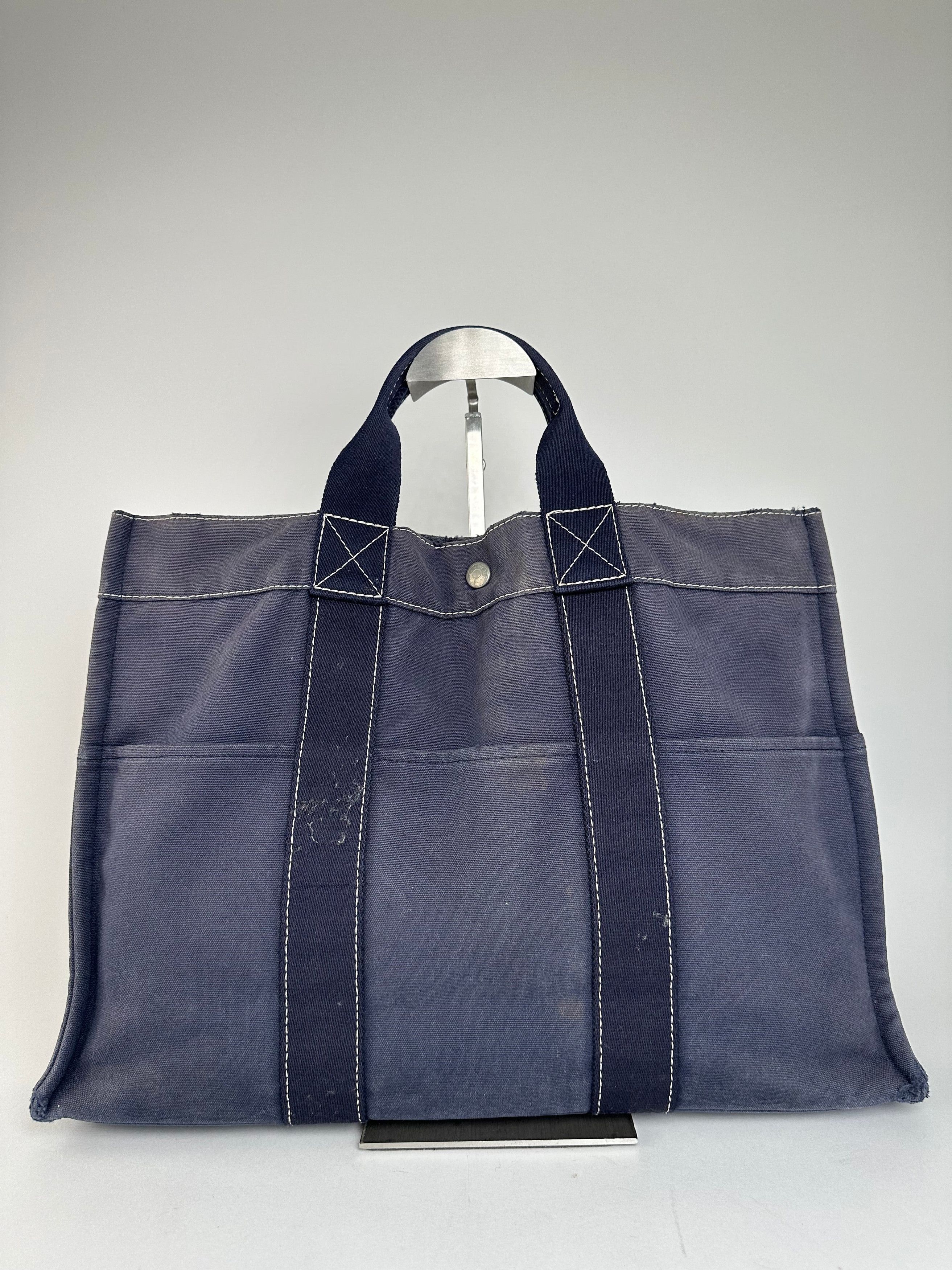 Other Vintage Hermès Fourre Tout MM Canvas Tote Bag Navy Size ONE SIZE - 10 Thumbnail