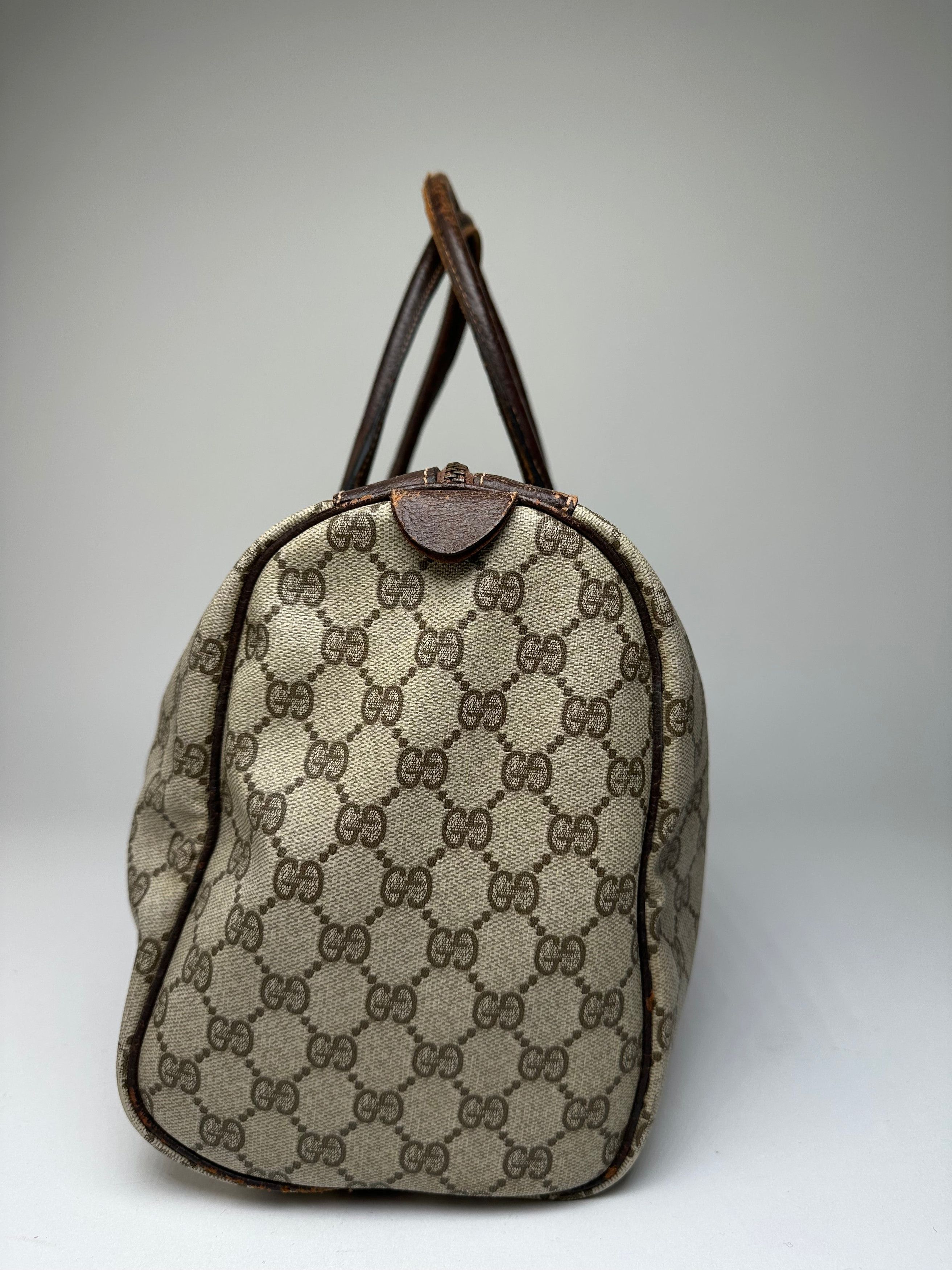Gucci Vintage GG Supreme Sherry Line Boston Bag Beige Brown Size ONE SIZE - 7 Thumbnail