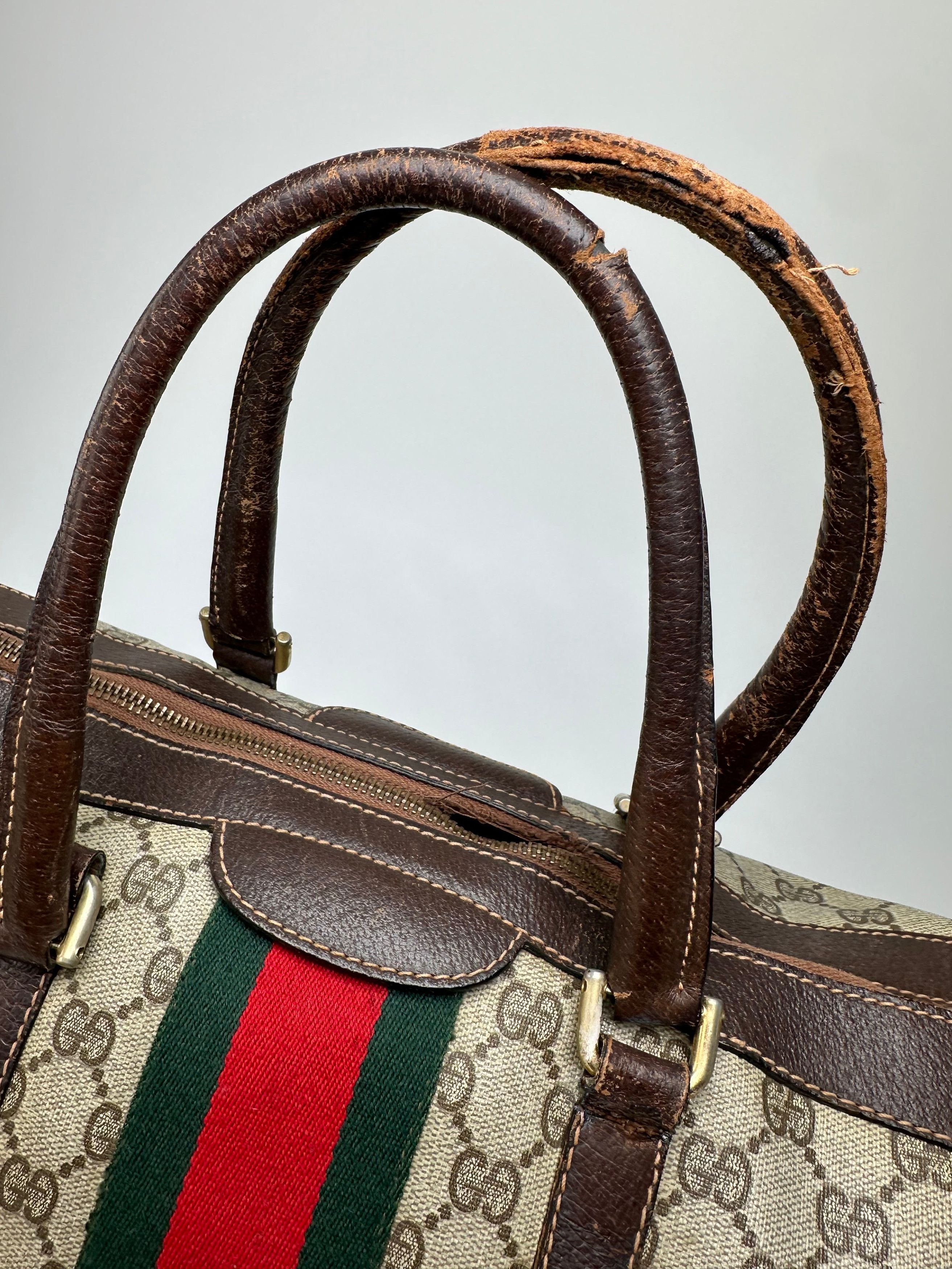 Gucci Vintage GG Supreme Sherry Line Boston Bag Beige Brown Size ONE SIZE - 8 Thumbnail