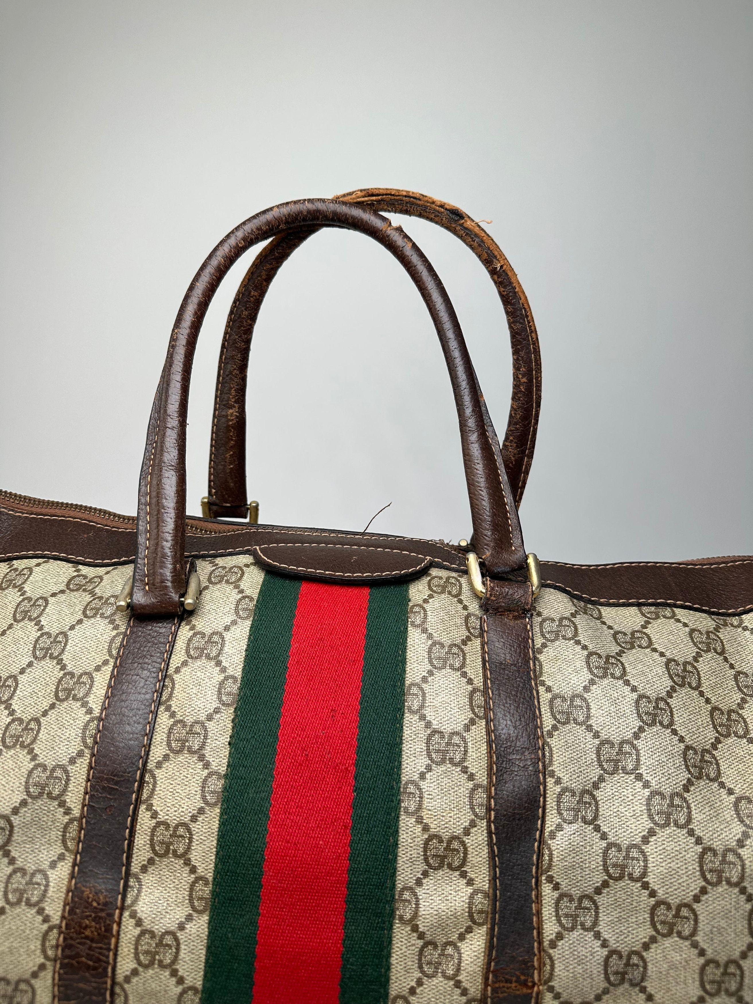 Gucci Vintage GG Supreme Sherry Line Boston Bag Beige Brown Size ONE SIZE - 6 Thumbnail