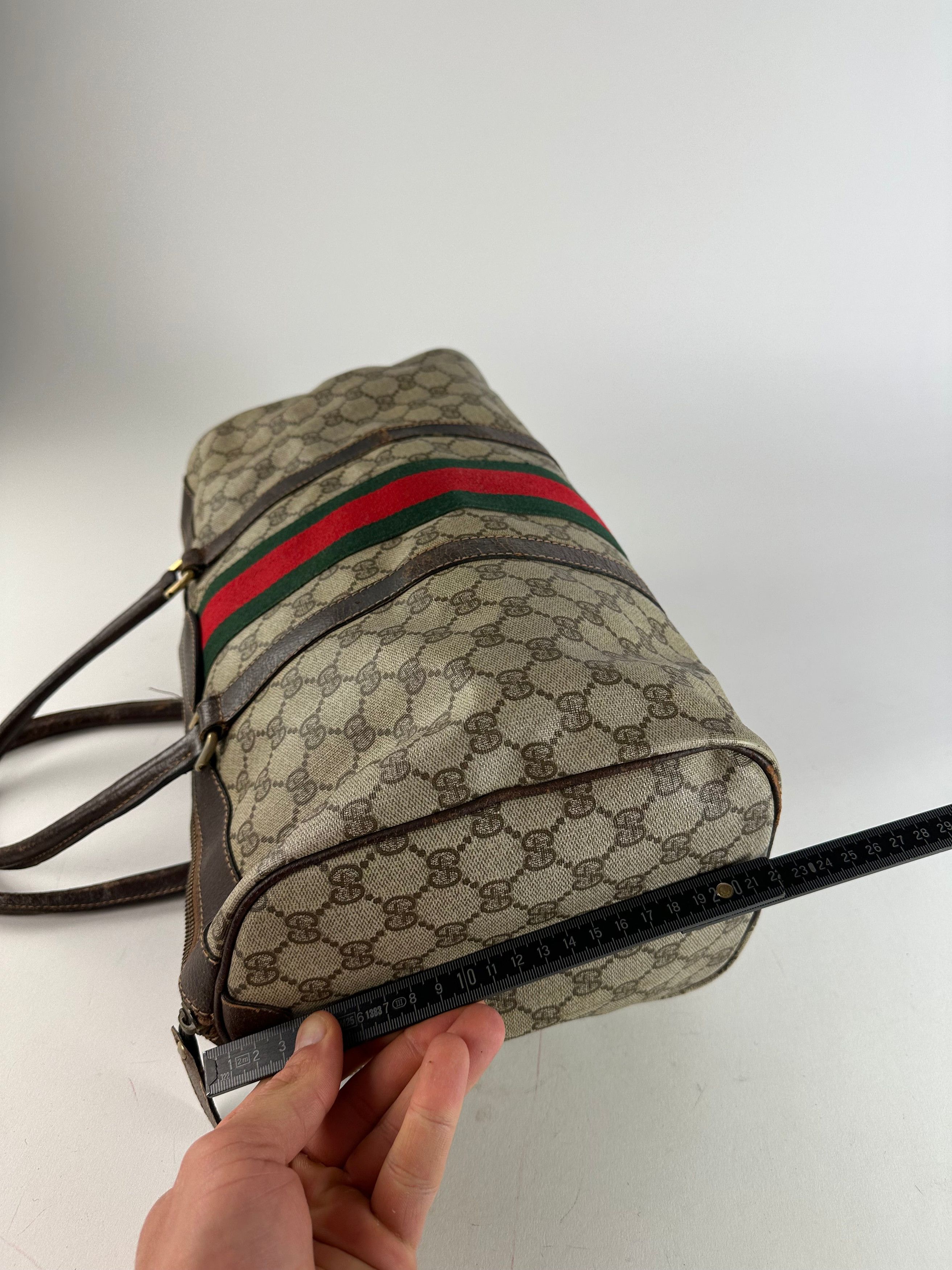 Gucci Vintage GG Supreme Sherry Line Boston Bag Beige Brown Size ONE SIZE - 11 Thumbnail