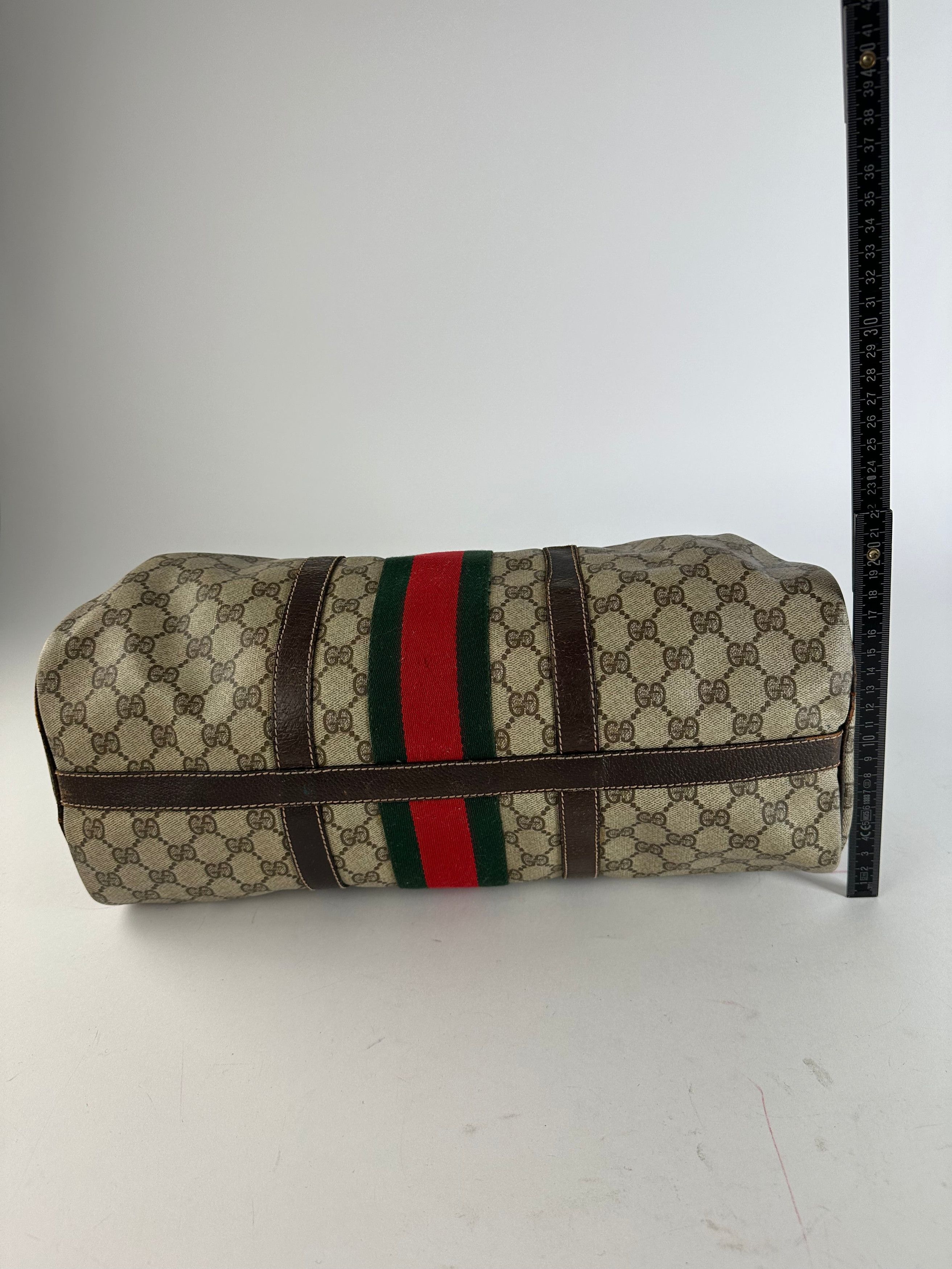 Gucci Vintage GG Supreme Sherry Line Boston Bag Beige Brown Size ONE SIZE - 12 Thumbnail
