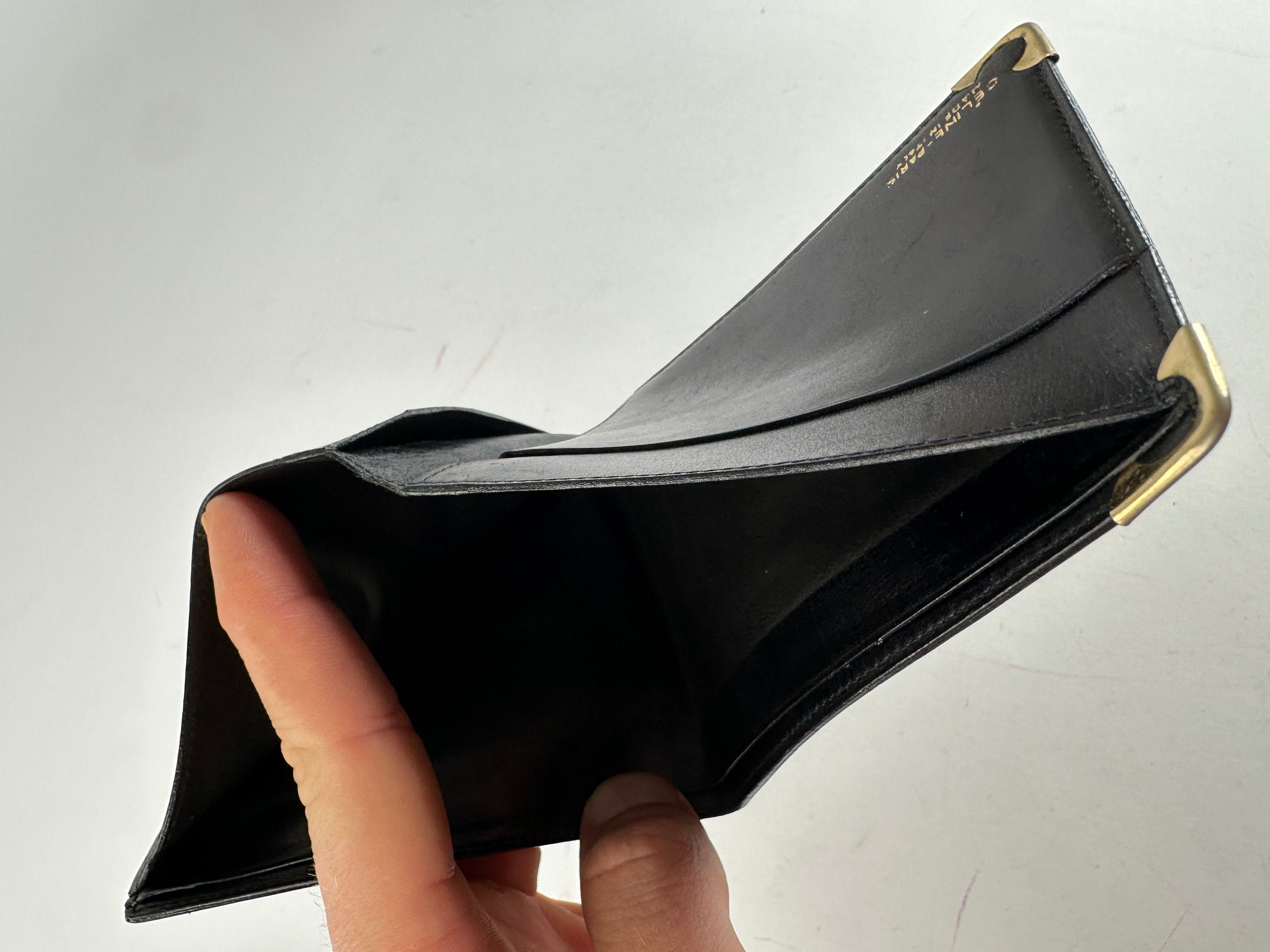 Celine Vintage Paris Calèche Smooth Leather Bifold Wallet Black Size ONE SIZE - 6 Thumbnail