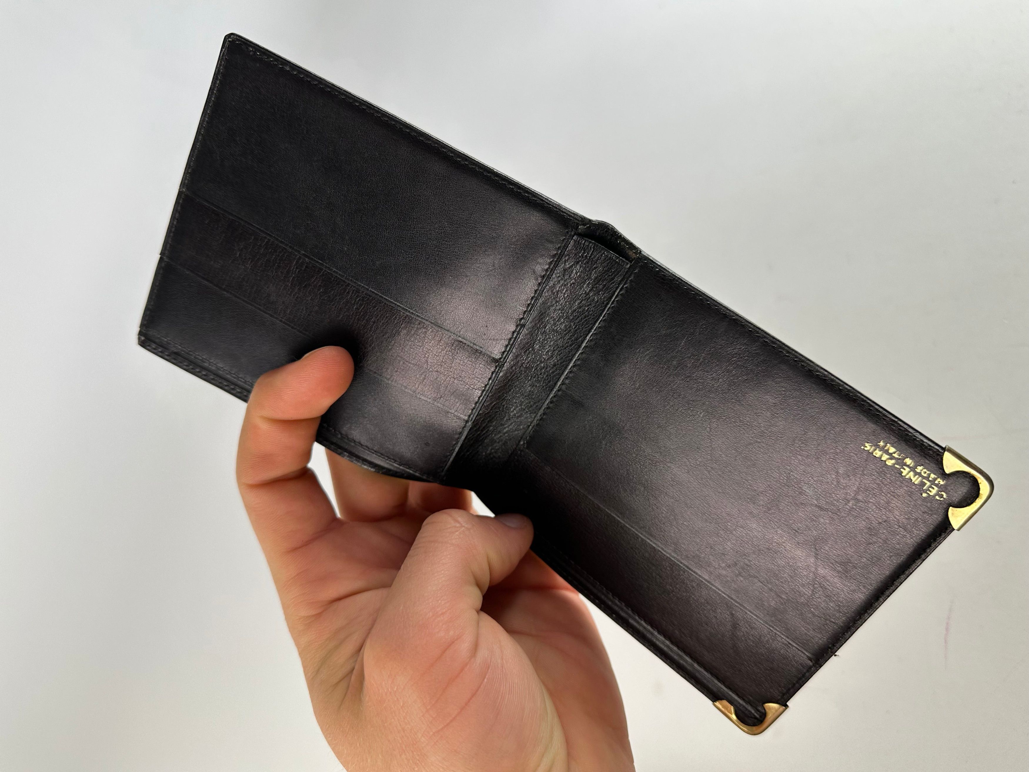 Celine Vintage Paris Calèche Smooth Leather Bifold Wallet Black Size ONE SIZE - 4 Thumbnail