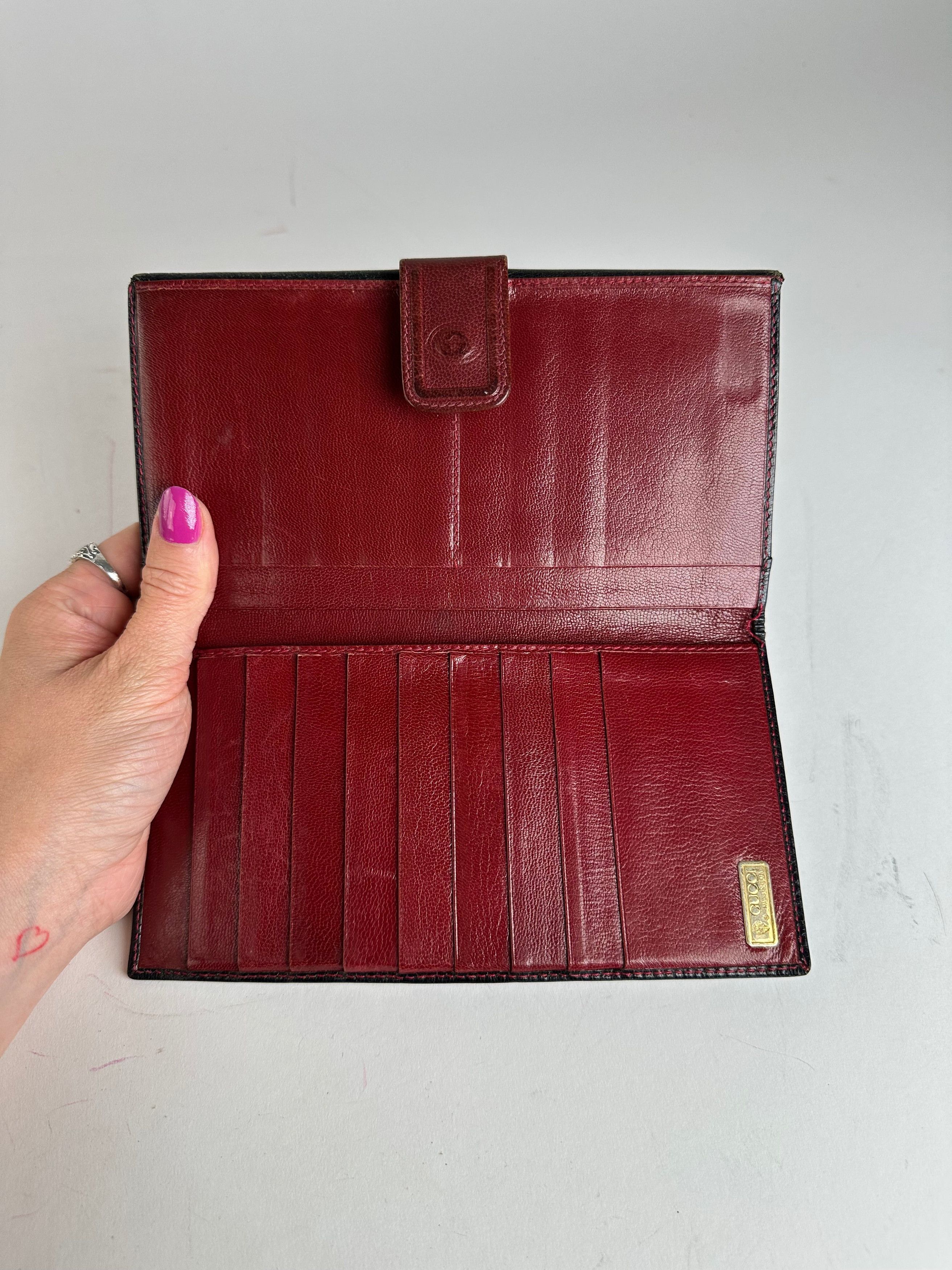 Gucci Vintage Leather Long Wallet Black Size ONE SIZE - 3 Thumbnail