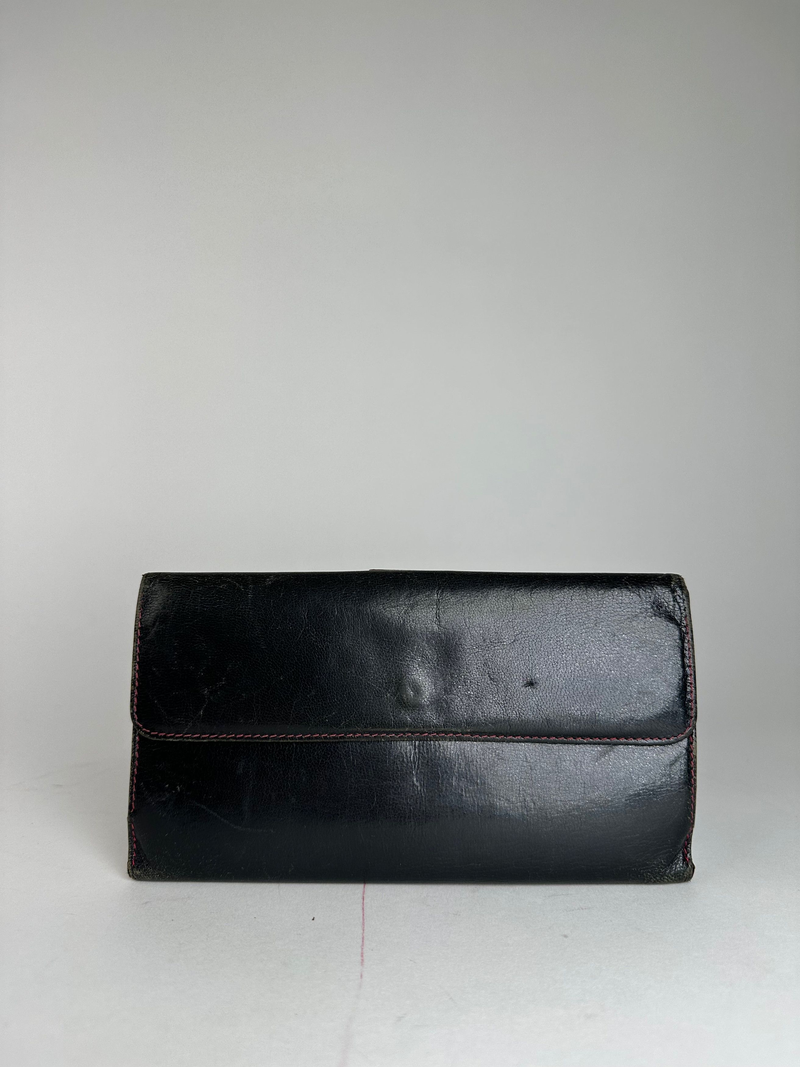 Gucci Vintage Leather Long Wallet Black Size ONE SIZE - 2 Thumbnail