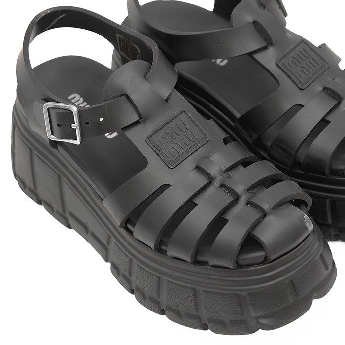Miu Miu Miu Miu Miu Miu Fabric Platform Sandals Plastic / Synthetic Shoes DUTY FREE for USA Size ONE SIZE - 14 Thumbnail
