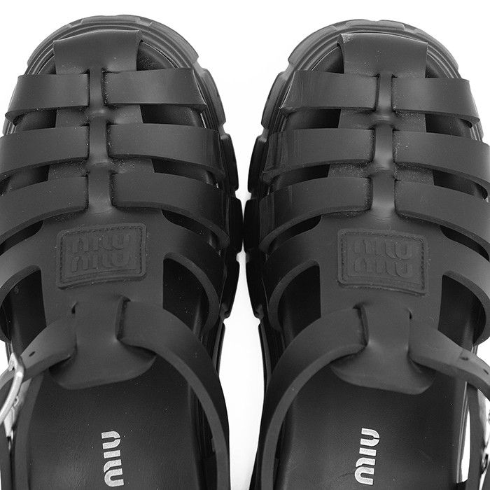 Miu Miu Miu Miu Miu Miu Fabric Platform Sandals Plastic / Synthetic Shoes DUTY FREE for USA Size ONE SIZE - 12 Thumbnail