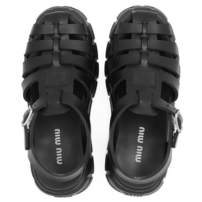 Miu Miu Miu Miu Miu Miu Fabric Platform Sandals Plastic / Synthetic Shoes DUTY FREE for USA Size ONE SIZE - 5 Thumbnail