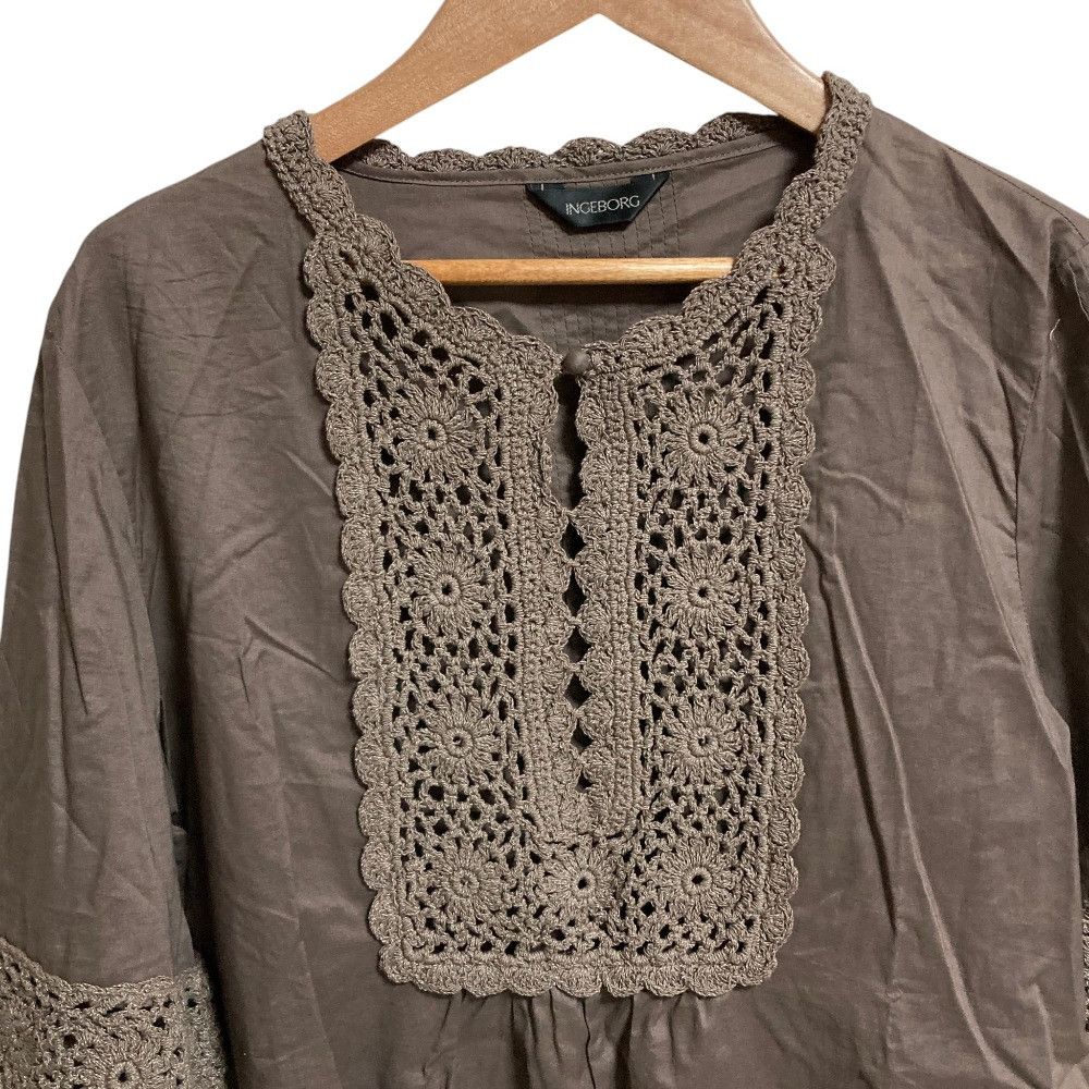 Other Other INGEBORG Crochet Knit Docking Tunic Textile Tops A2233FBY151 DUTY FREE for USA Size ONE SIZE - 4 Thumbnail