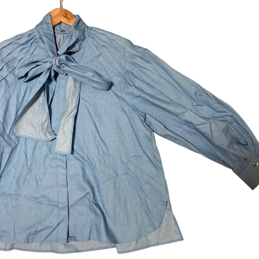 Other Other MUVEIL Bow Tie Tuck Blouse Textile Tops MA244FB002 DUTY FREE for USA Size ONE SIZE - 3 Thumbnail