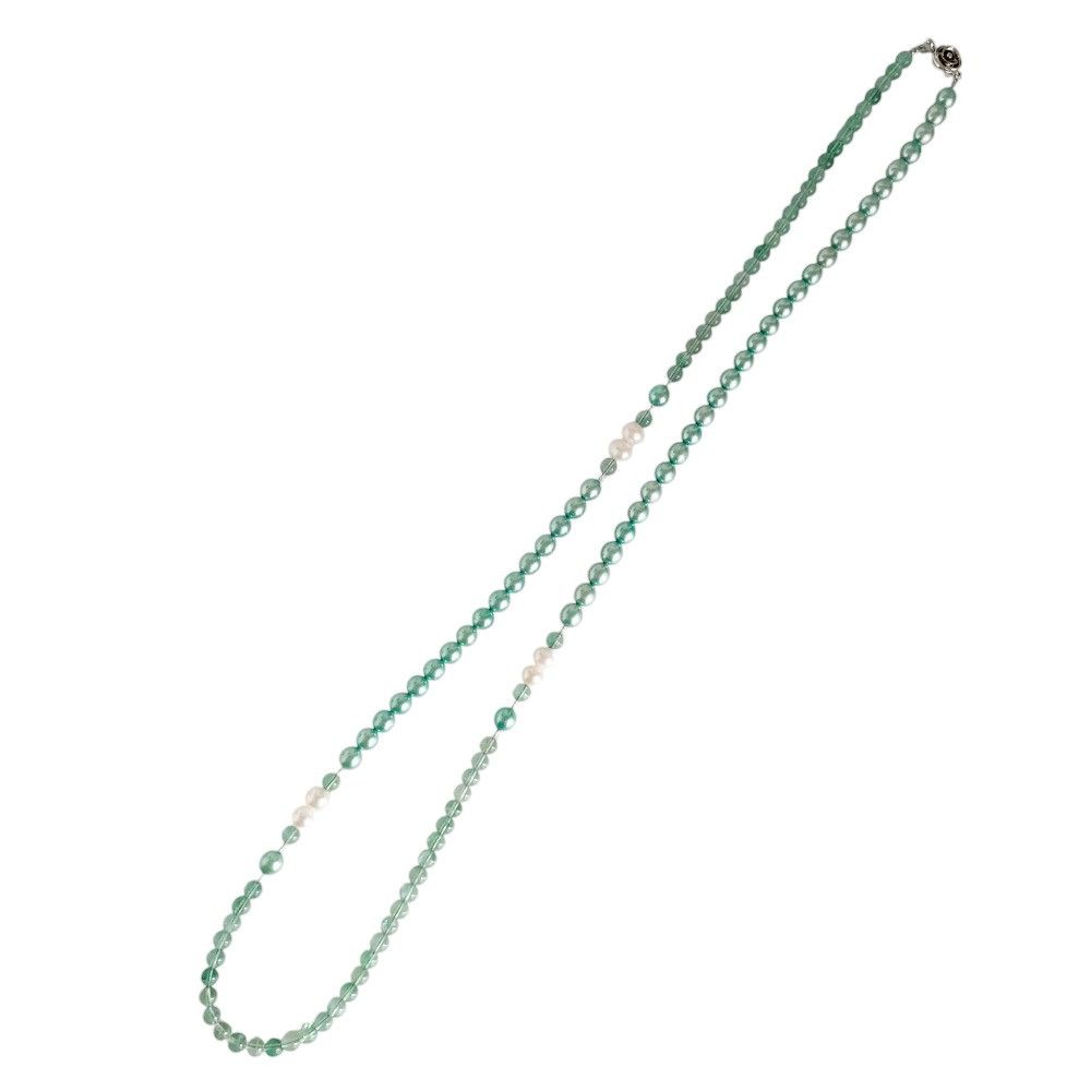 Other Other Silver Pearl Color Stone Necklace Earrings Set Precious Metal Necklace DUTY FREE for USA Size ONE SIZE - 6 Thumbnail
