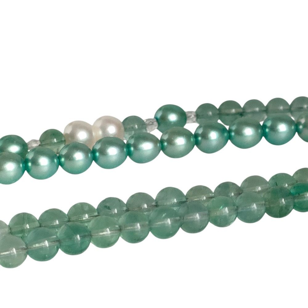 Other Other Silver Pearl Color Stone Necklace Earrings Set Precious Metal Necklace DUTY FREE for USA Size ONE SIZE - 8 Thumbnail