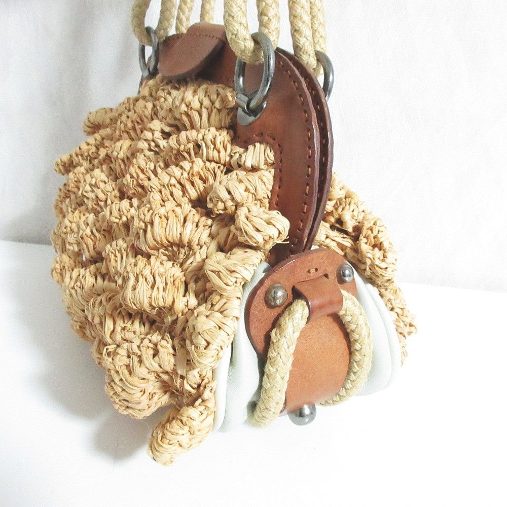 Other Other Jamin Puech Raffia Leather Handbag Leather Handbag DUTY FREE for USA Size ONE SIZE - 3 Thumbnail