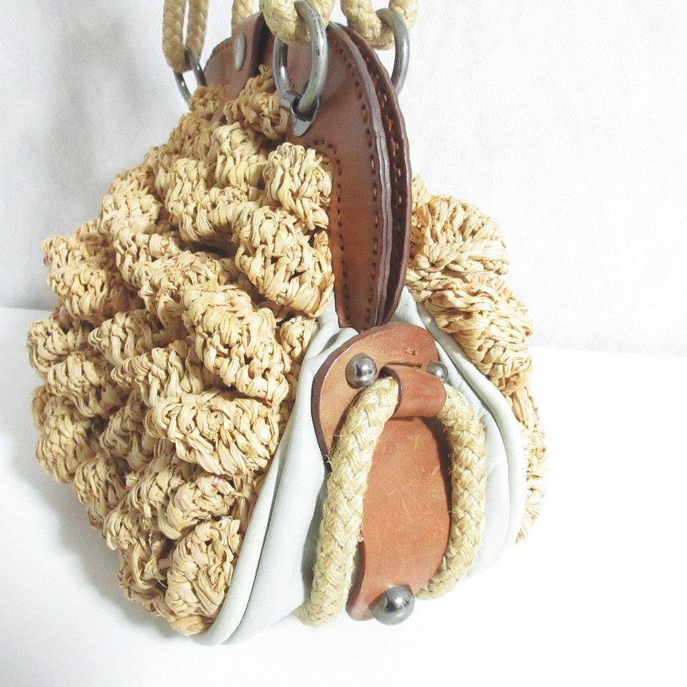 Other Other Jamin Puech Raffia Leather Handbag Leather Handbag DUTY FREE for USA Size ONE SIZE - 4 Thumbnail