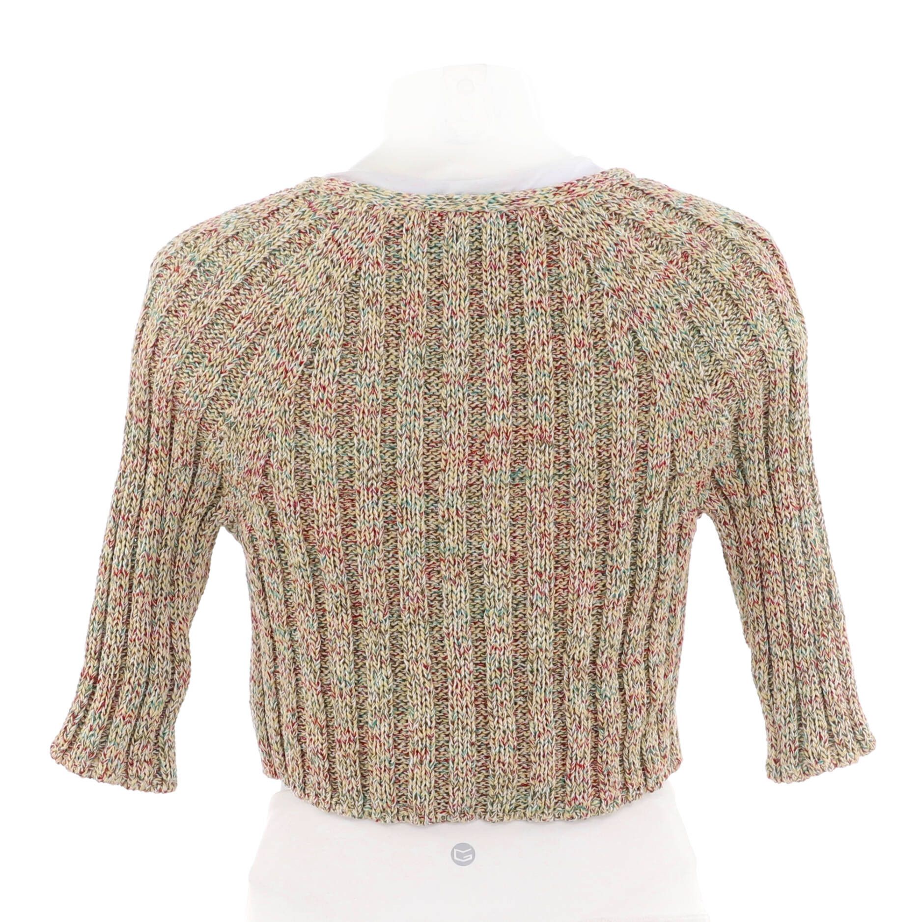 Chanel Women's short sleeve cropped button up cardigan cotton Size ONE SIZE - 2 Thumbnail