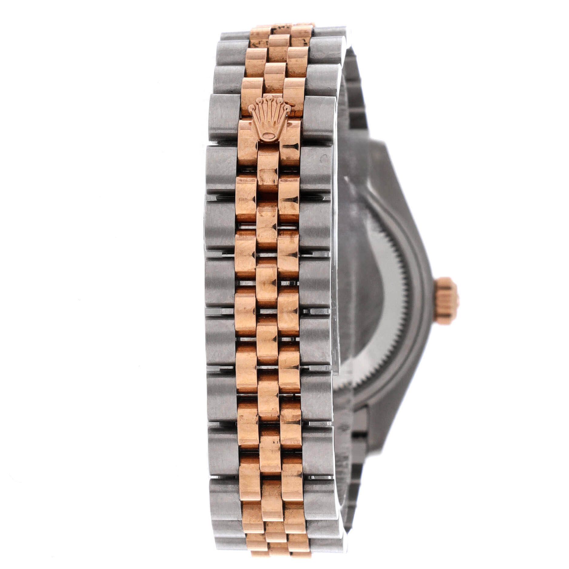 Rolex Oyster perpetual datejust chocolate brown automatic watch stainless steel and rose gold 28 Size ONE SIZE - 5 Thumbnail