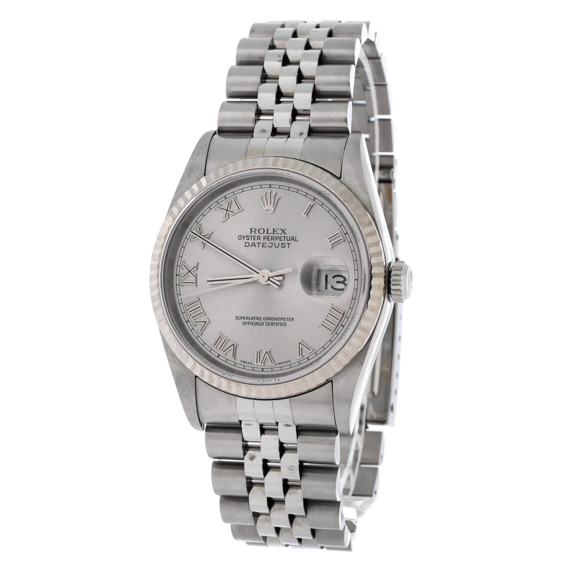 Rolex Oyster perpetual datejust automatic watch stainless steel and white gold 36 Size ONE SIZE - 2 Thumbnail