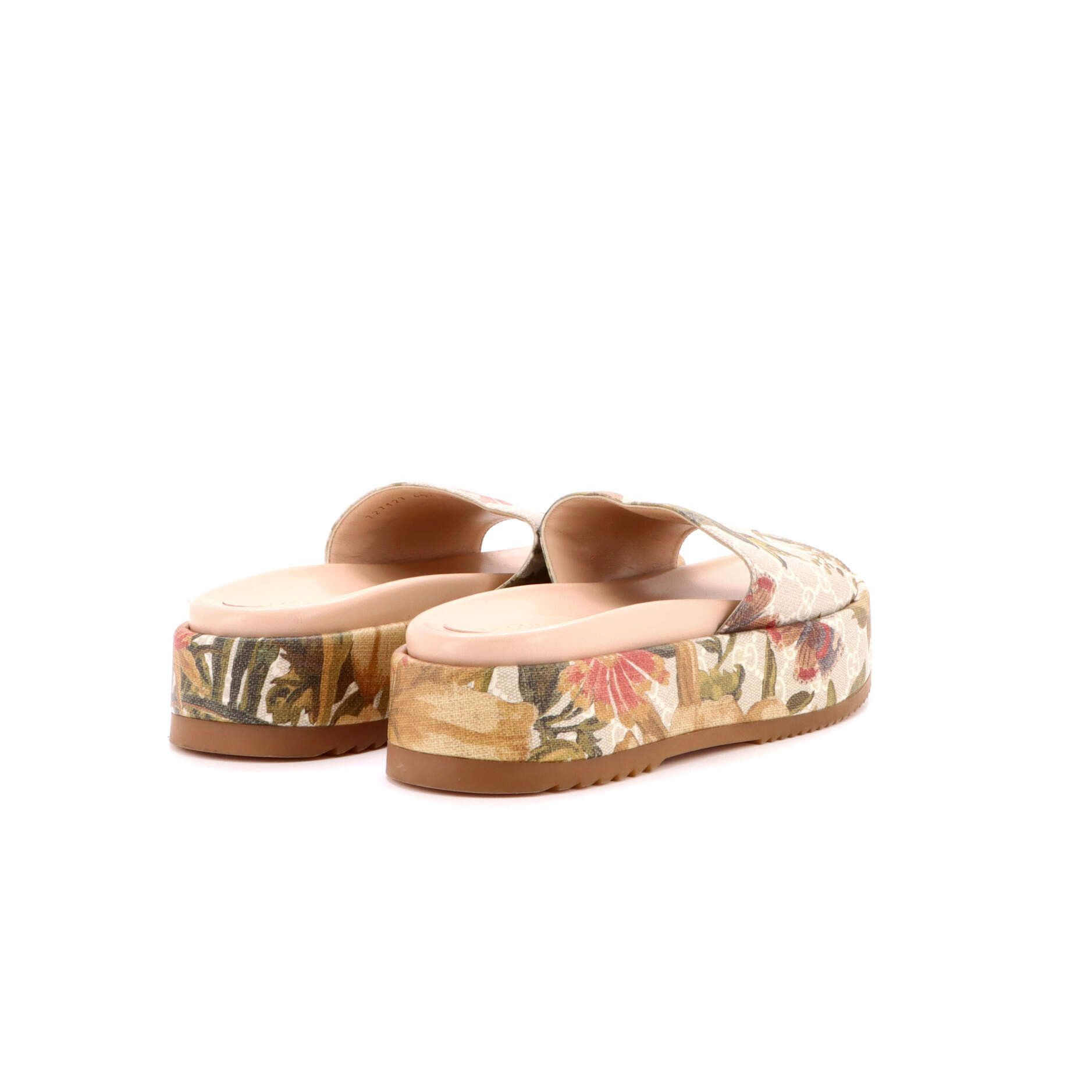 Gucci Women's angelina platform slide sandals printed gg coated canvas Size ONE SIZE - 2 Thumbnail