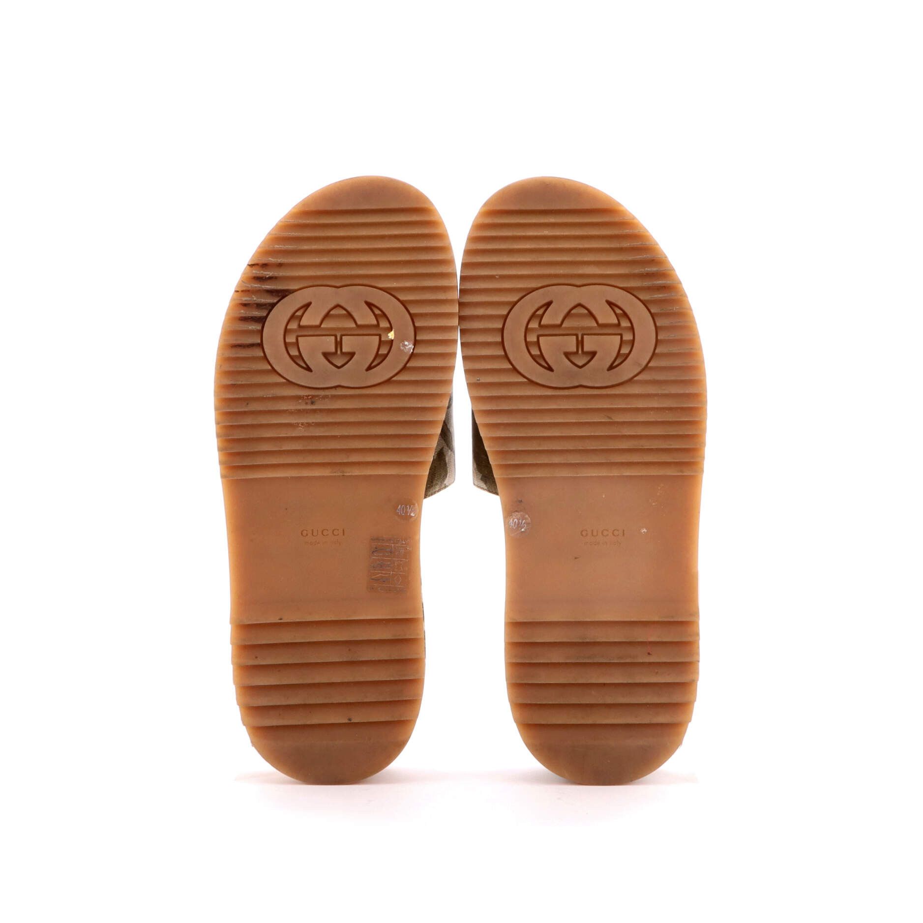 Gucci Women's angelina platform slide sandals printed gg coated canvas Size ONE SIZE - 3 Thumbnail