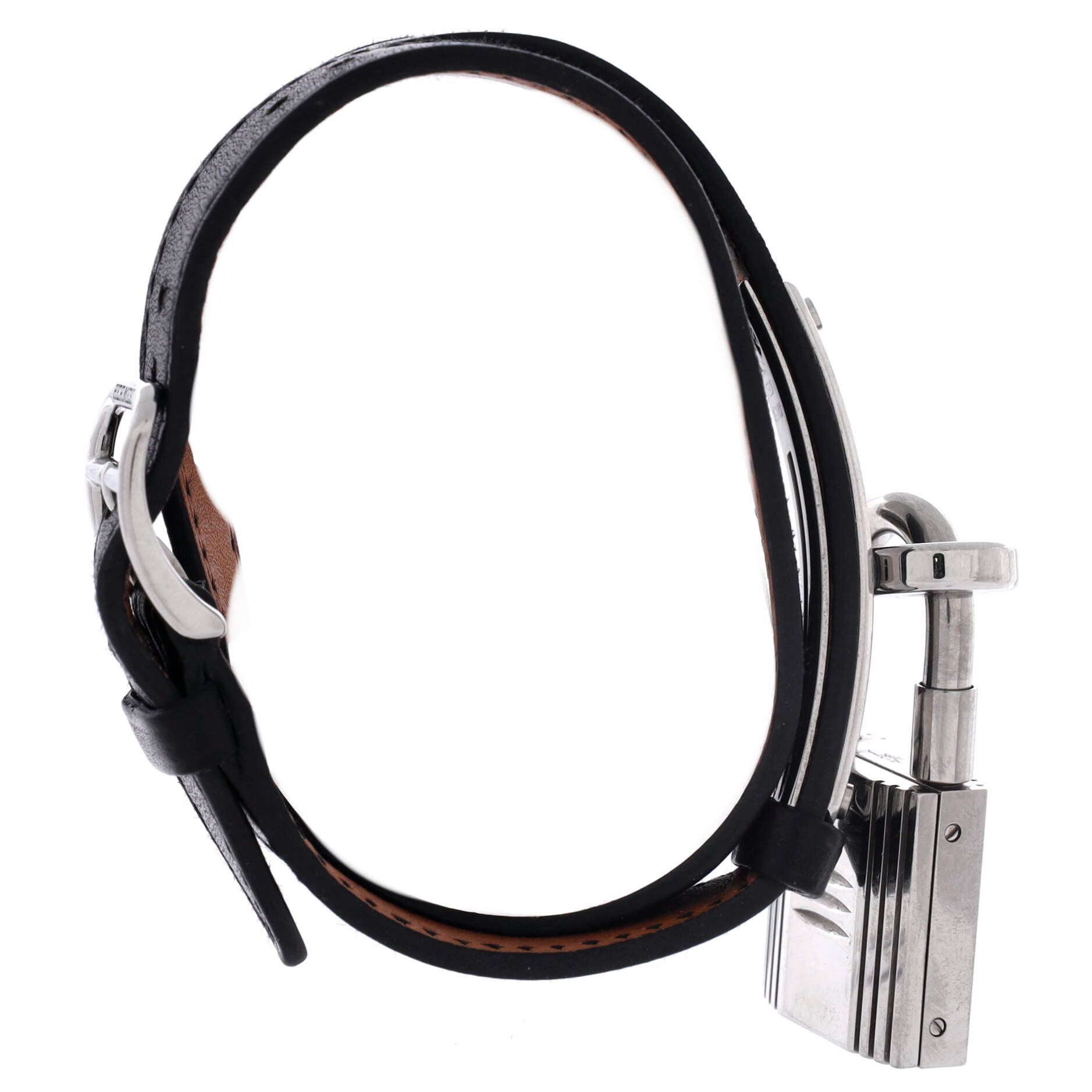 Hermes Kelly double tour quartz watch plated metal and leather 20 Size ONE SIZE - 3 Thumbnail