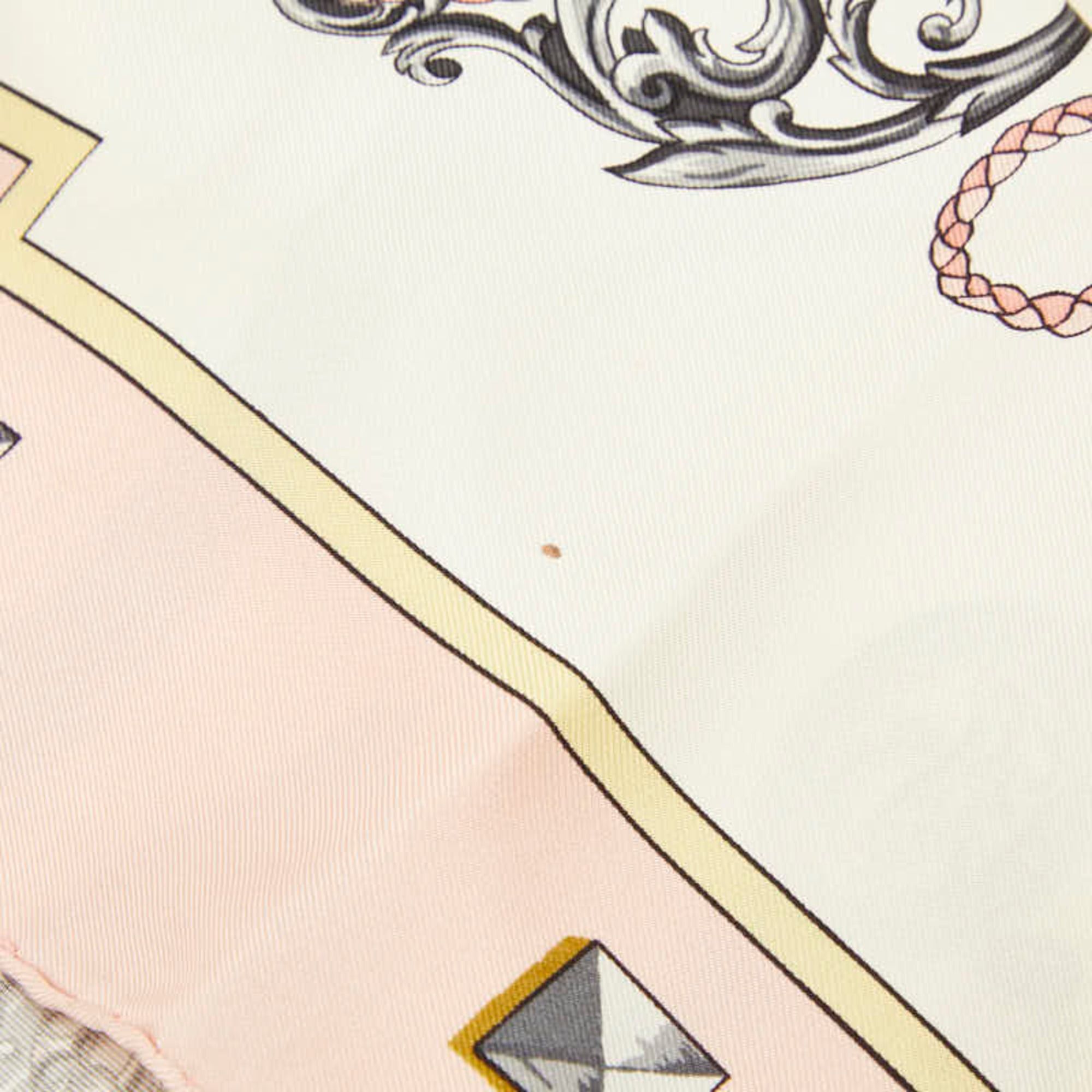 Hermes Hermes Carre 90 LES CLES THE KEYS RARE Key Pattern Scarf/Muffler, Large Size, Pink and White Silk, Women's. Size ONE SIZE - 3 Thumbnail