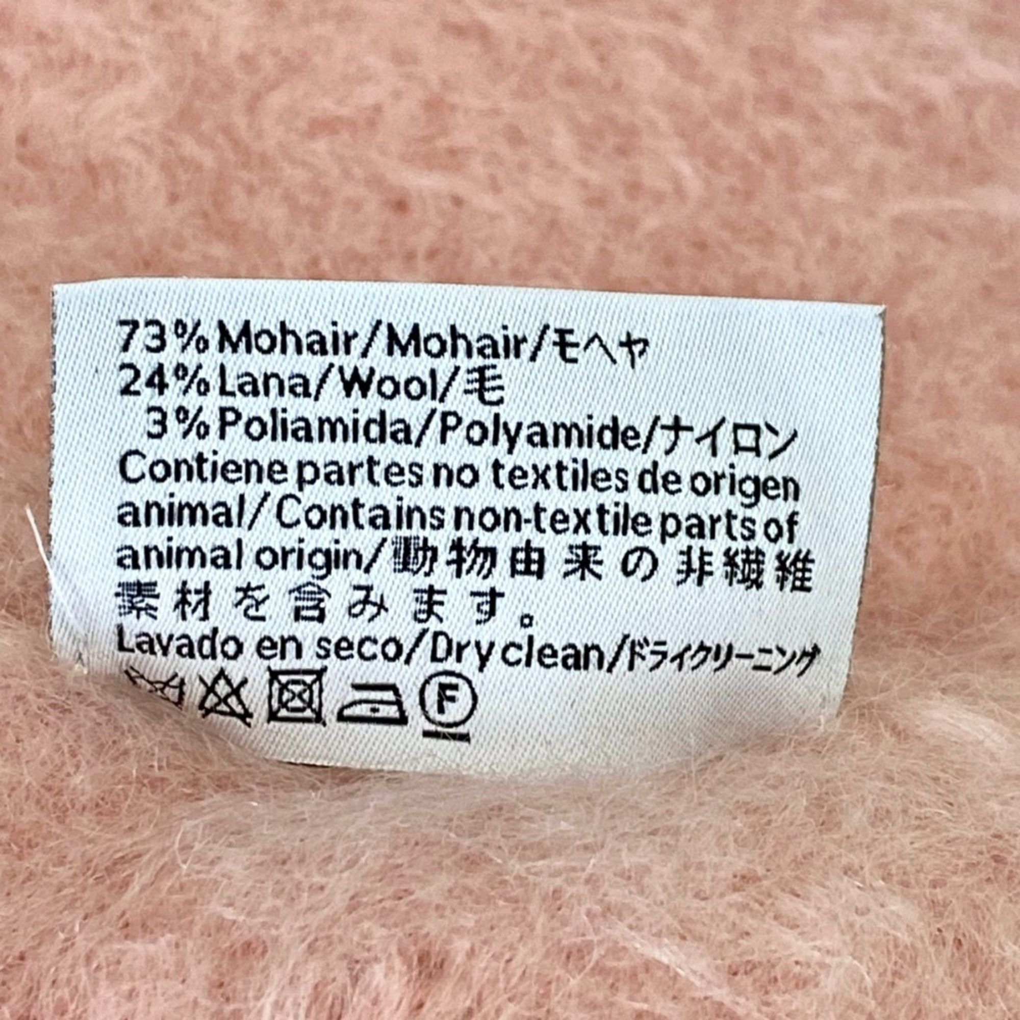 Loewe LOEWE Mohair Fringe Long Scarf/Stole, Light Pink, Women's Size ONE SIZE - 9 Thumbnail