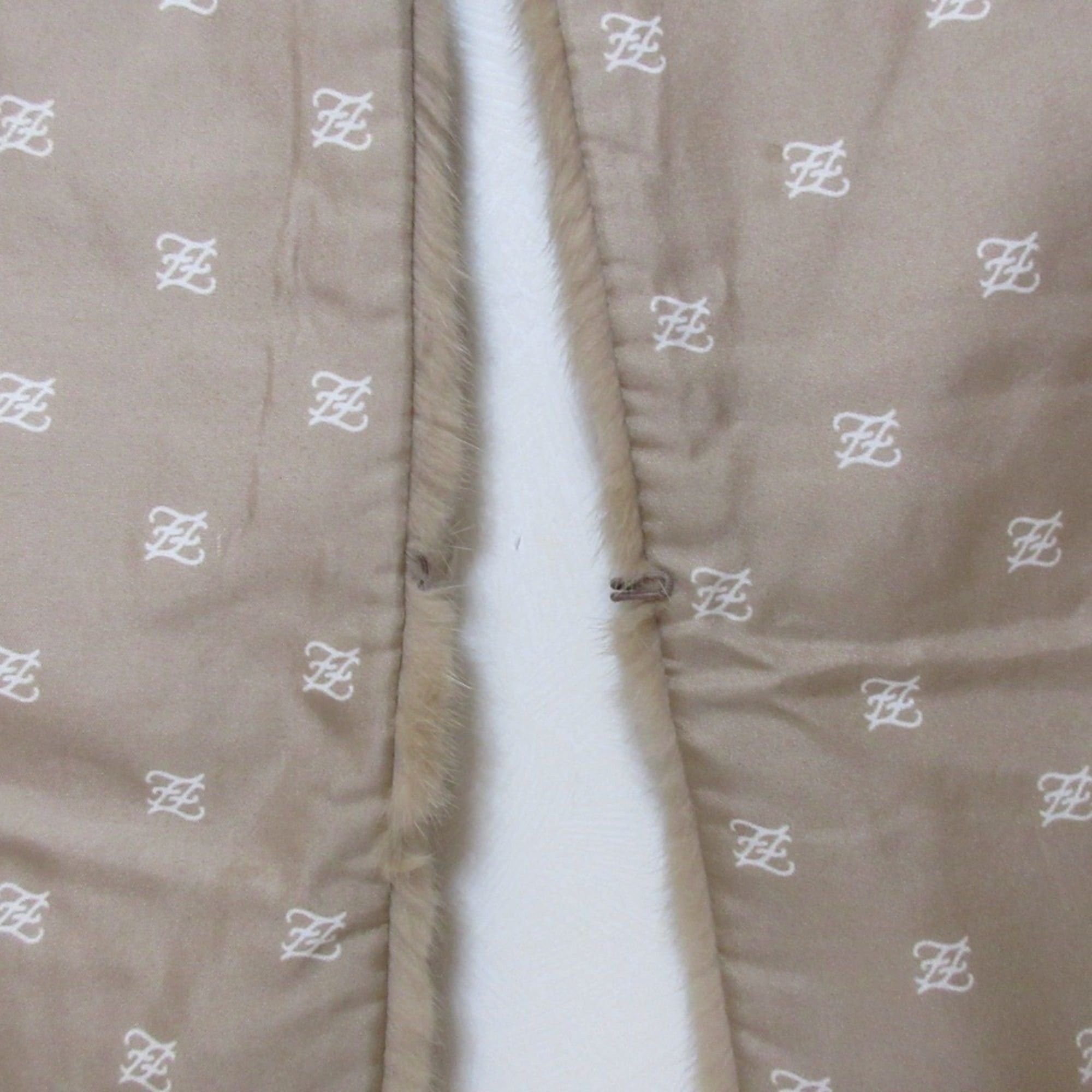 Fendi FENDI Mink Fur Fringe Stole Scarf Tippet Brown Beige Women's Size ONE SIZE - 7 Thumbnail