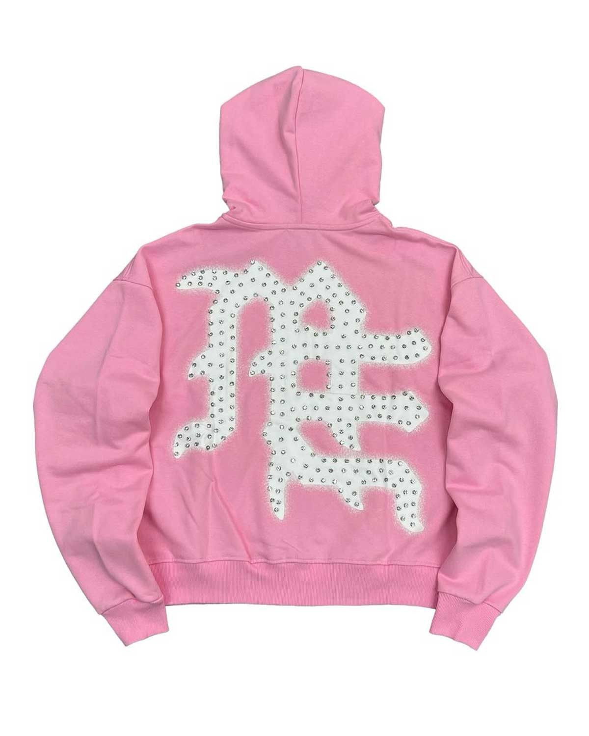 Other Mixed Emotions "End" Rhinestone Hoodie Pink Size US XXL / EU 58 / 5 - 2 Thumbnail