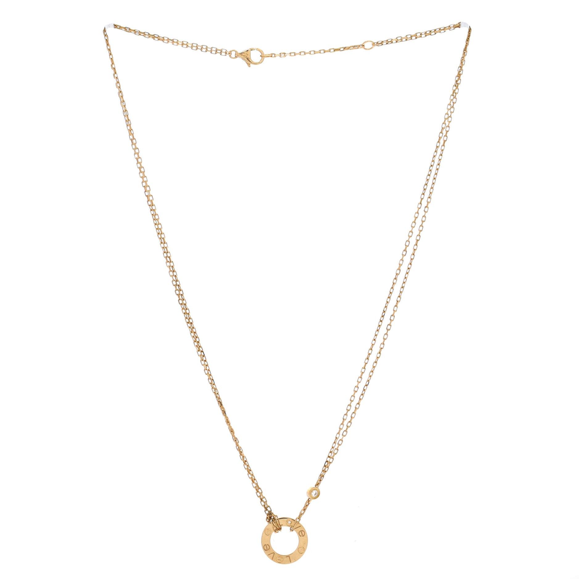 Cartier 2 Diamonds Love Pendant Necklace Size ONE SIZE - 2 Thumbnail