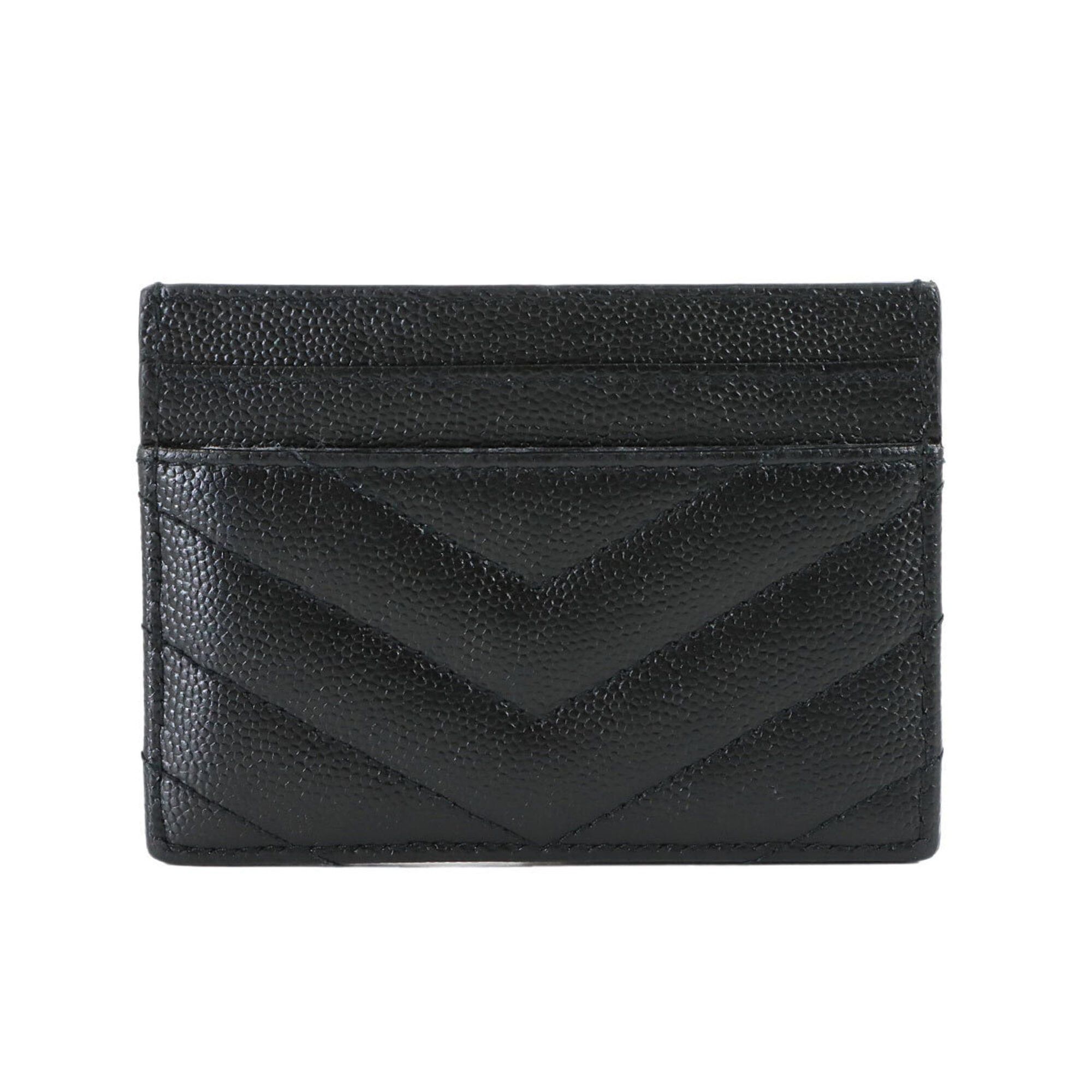 Saint Laurent Paris Saint Laurent Cassandra Business Card Holder/Card Case, Leather, Black, 423291 Case Size ONE SIZE - 3 Thumbnail