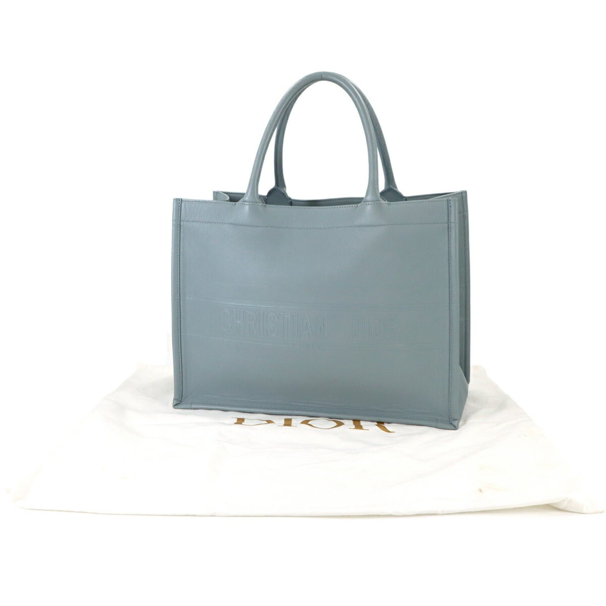 Dior Christian Dior Book Tote Medium Handbag, Leather, Gray, M1296ZGSB Size ONE SIZE - 2 Thumbnail