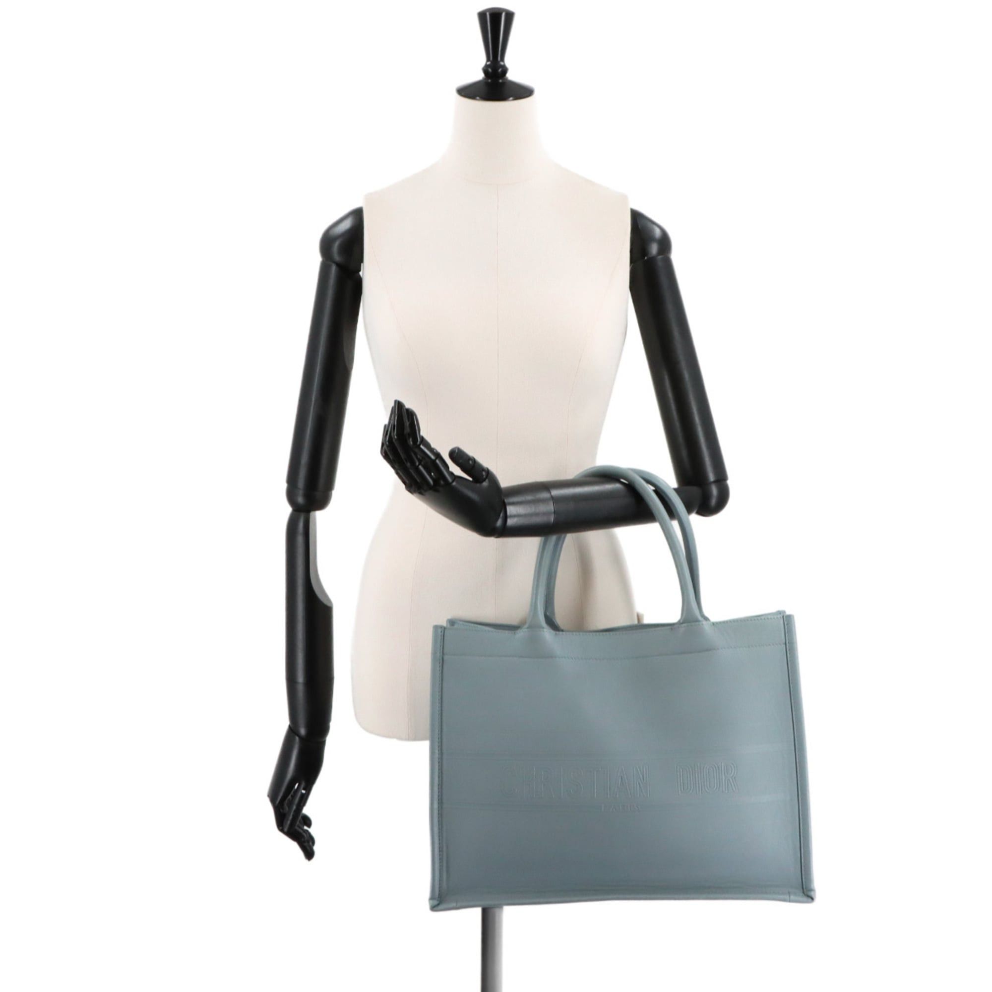 Dior Christian Dior Book Tote Medium Handbag, Leather, Gray, M1296ZGSB Size ONE SIZE - 10 Thumbnail