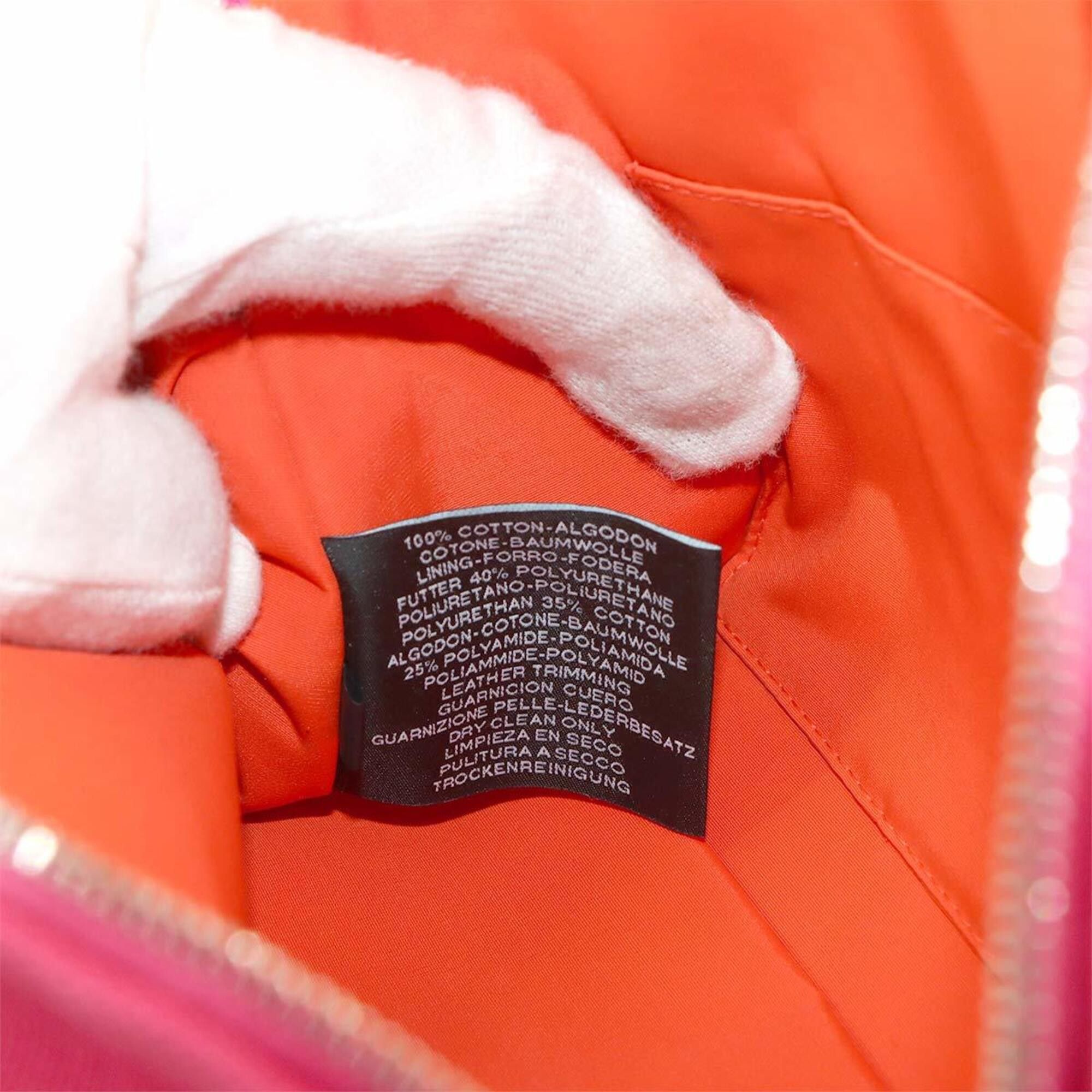 Hermes Hermes Bolide Handbag Pouch MM Cotton Canvas Leather Hibiscus Silver Hardware Size ONE SIZE - 8 Thumbnail
