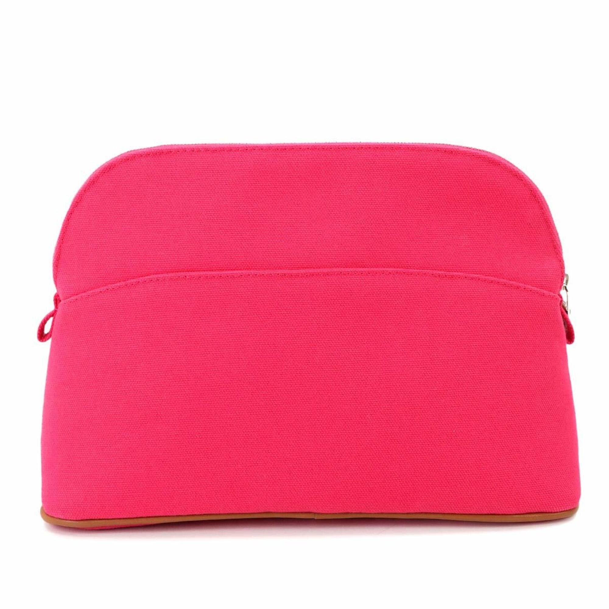 Hermes Hermes Bolide Handbag Pouch MM Cotton Canvas Leather Hibiscus Silver Hardware Size ONE SIZE - 2 Thumbnail